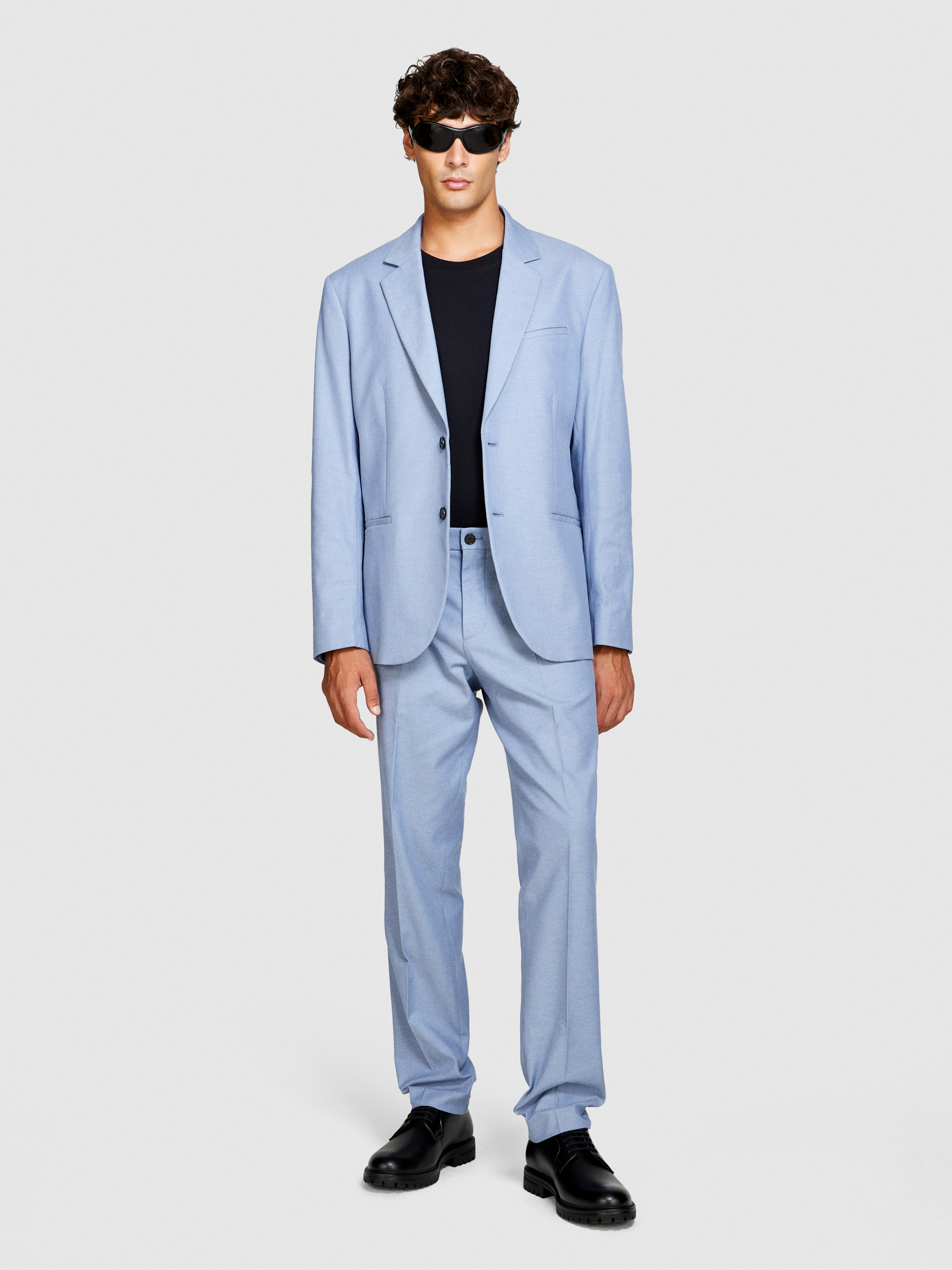 Sisley - Yarn Dyed Blazer, Man, Light Blue, Size: 48