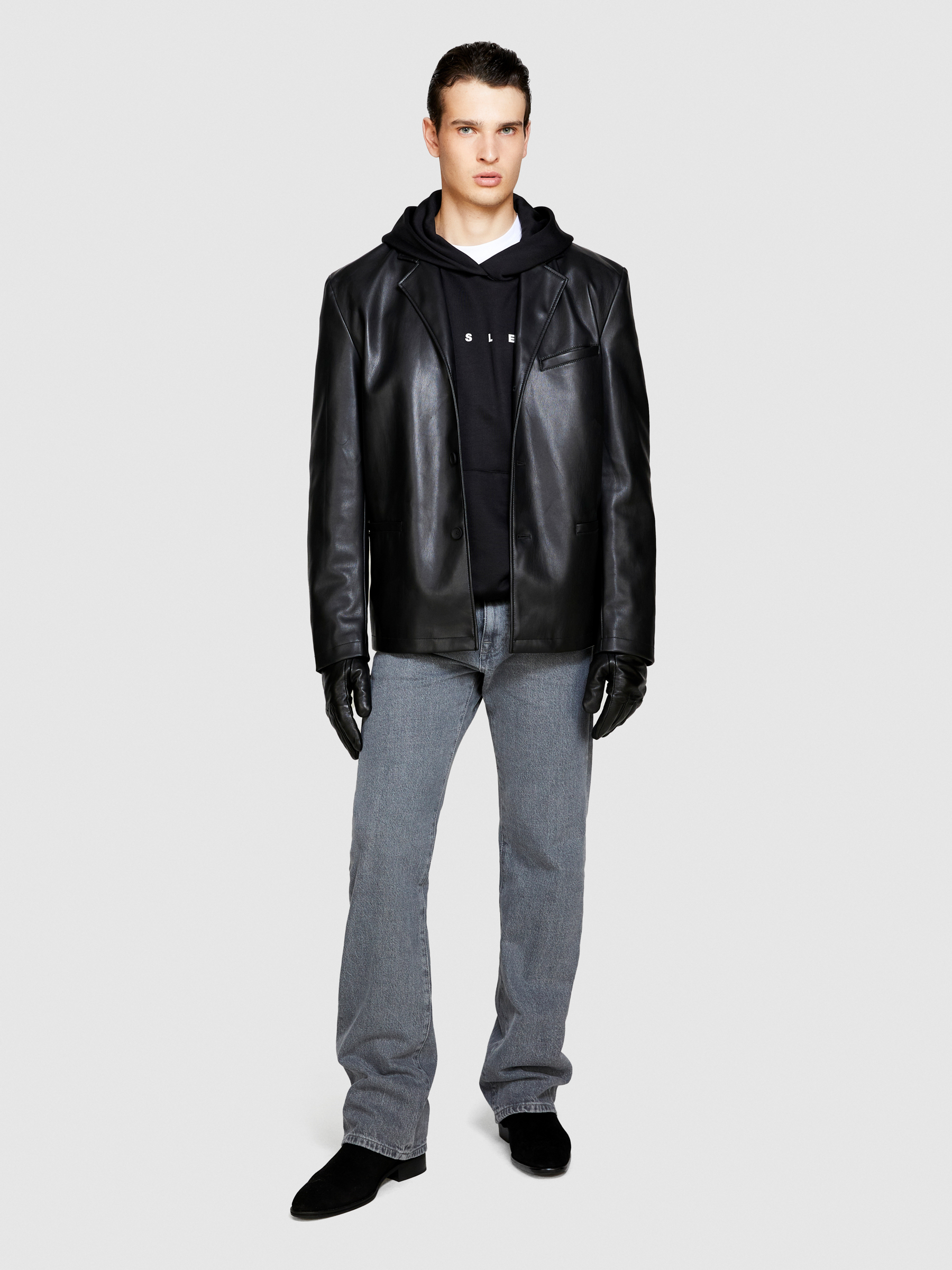 Sisley - Blazer In Imitation Leather Fabric;, Man, Black, Size: 54