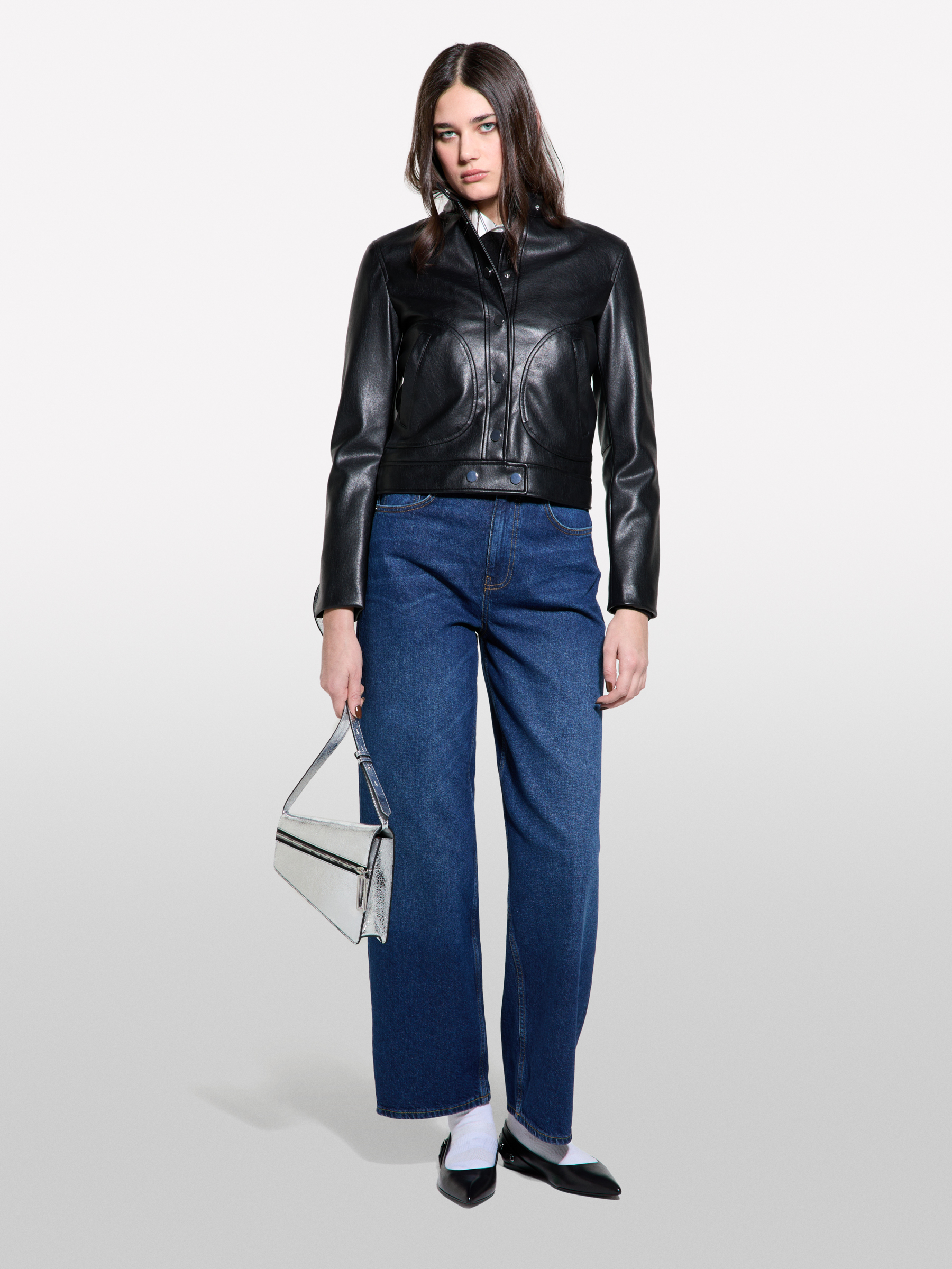  Sisley - Biker Regular Fit, θήλυ, Μαυρο, μέγεθος: 42 2025