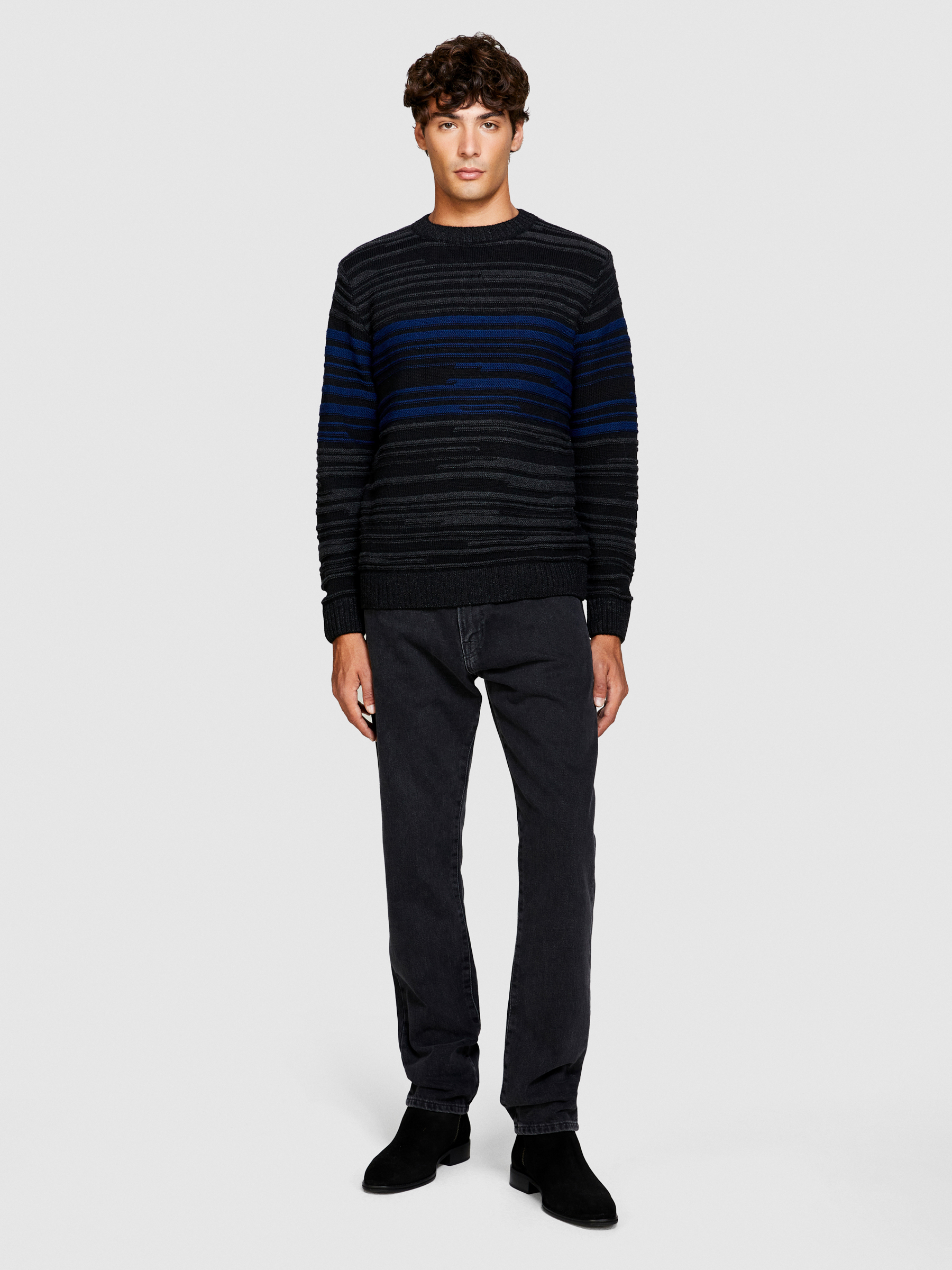 Sisley - Sweater With Stripes, Man, Multi-color, Size: S