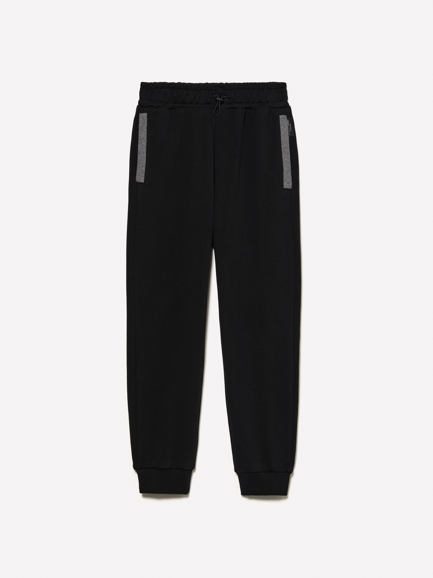 Sisley Young - Jogging En Molleton Noir Contrasté, Homme, Noir, Taille: XS
