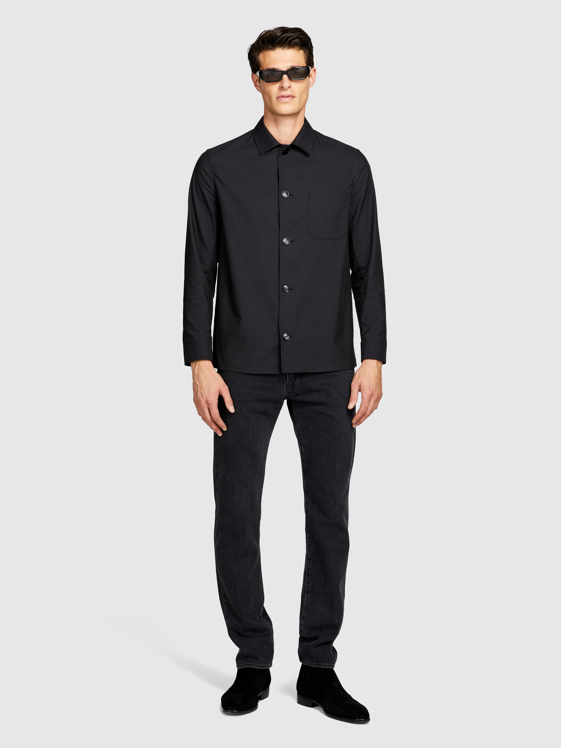 Sisley - Technical Shirt Jacket, Man, Black, Size: S