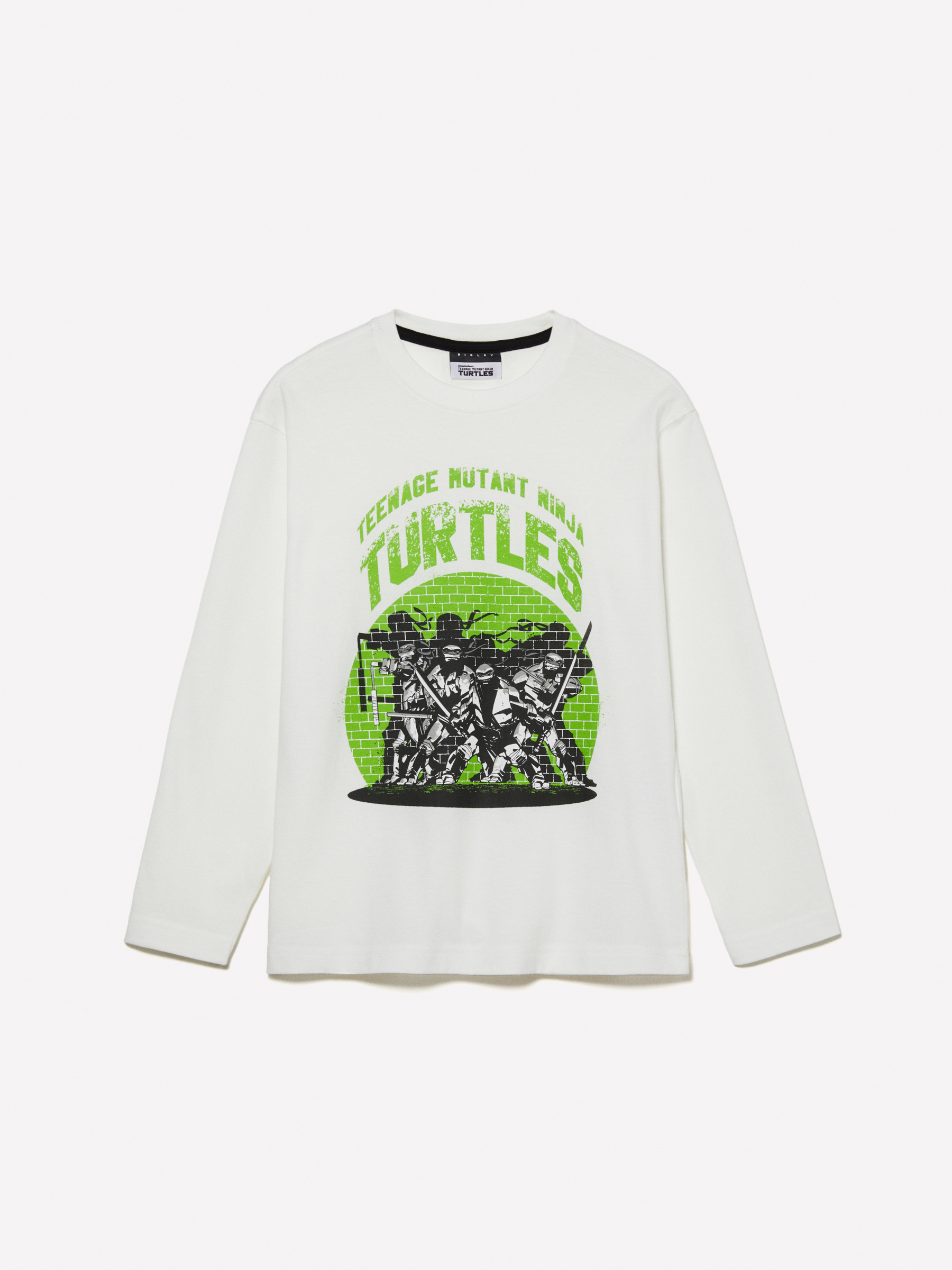 Sisley Young - T-shirt Blanc À Imprimé Tortues Ninja, Homme, Blanc, Taille: XS