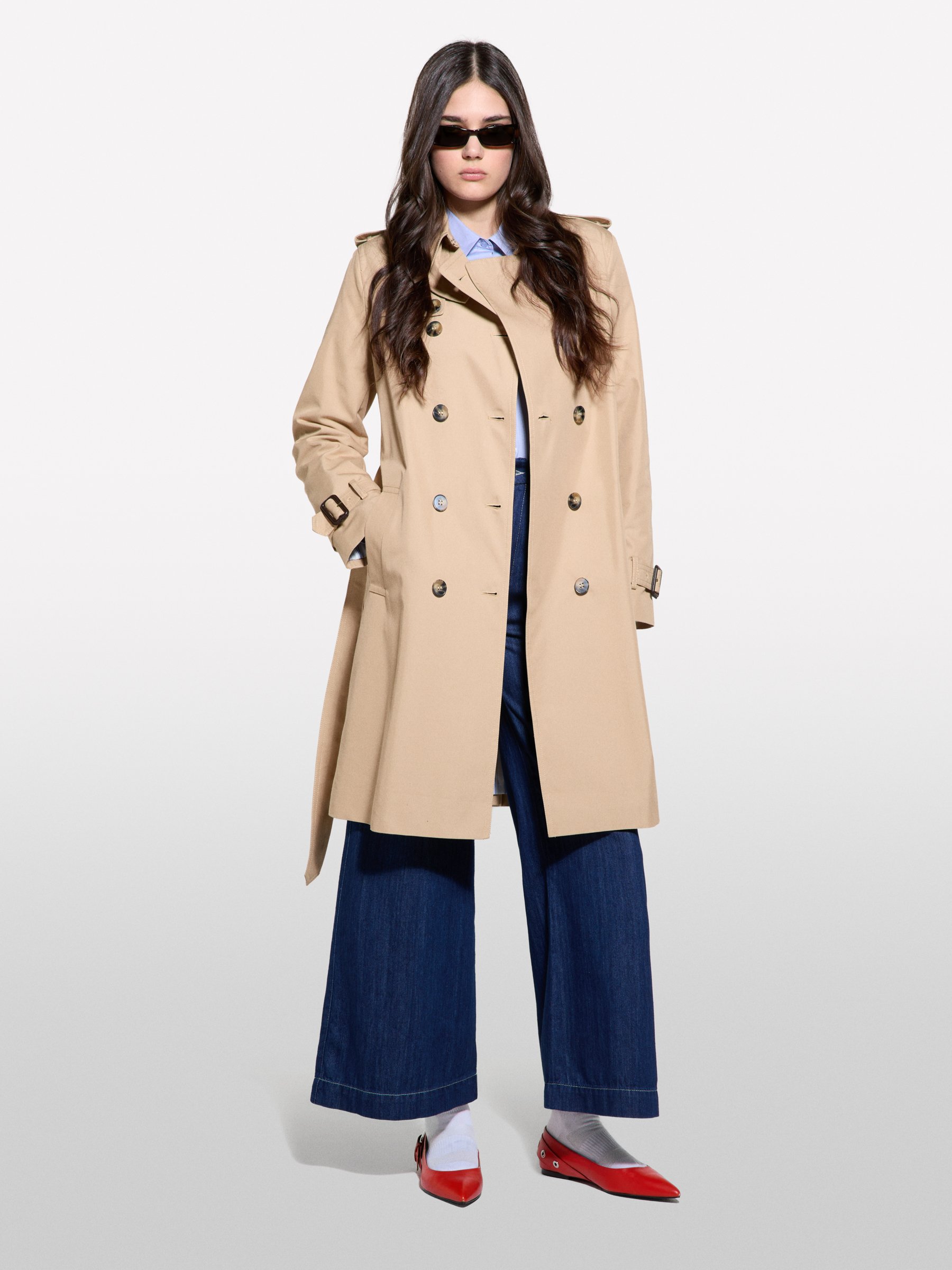  Sisley - Trench Καμηλό Slim Fit, θήλυ, Μπεζ, μέγεθος: 44 2025
