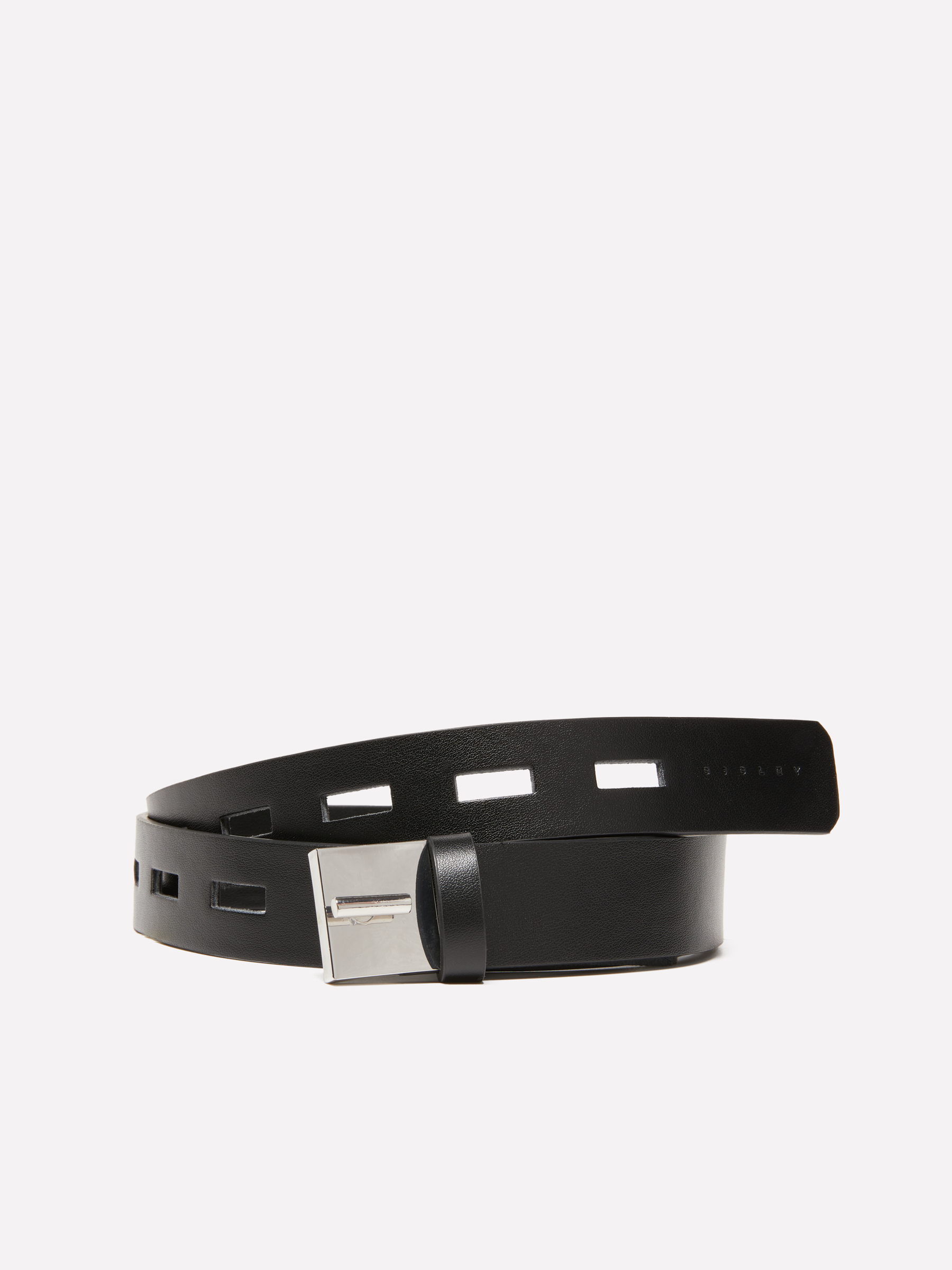 Sisley - Ceinture Perforée Noire, Femme, Noir, Taille: XS