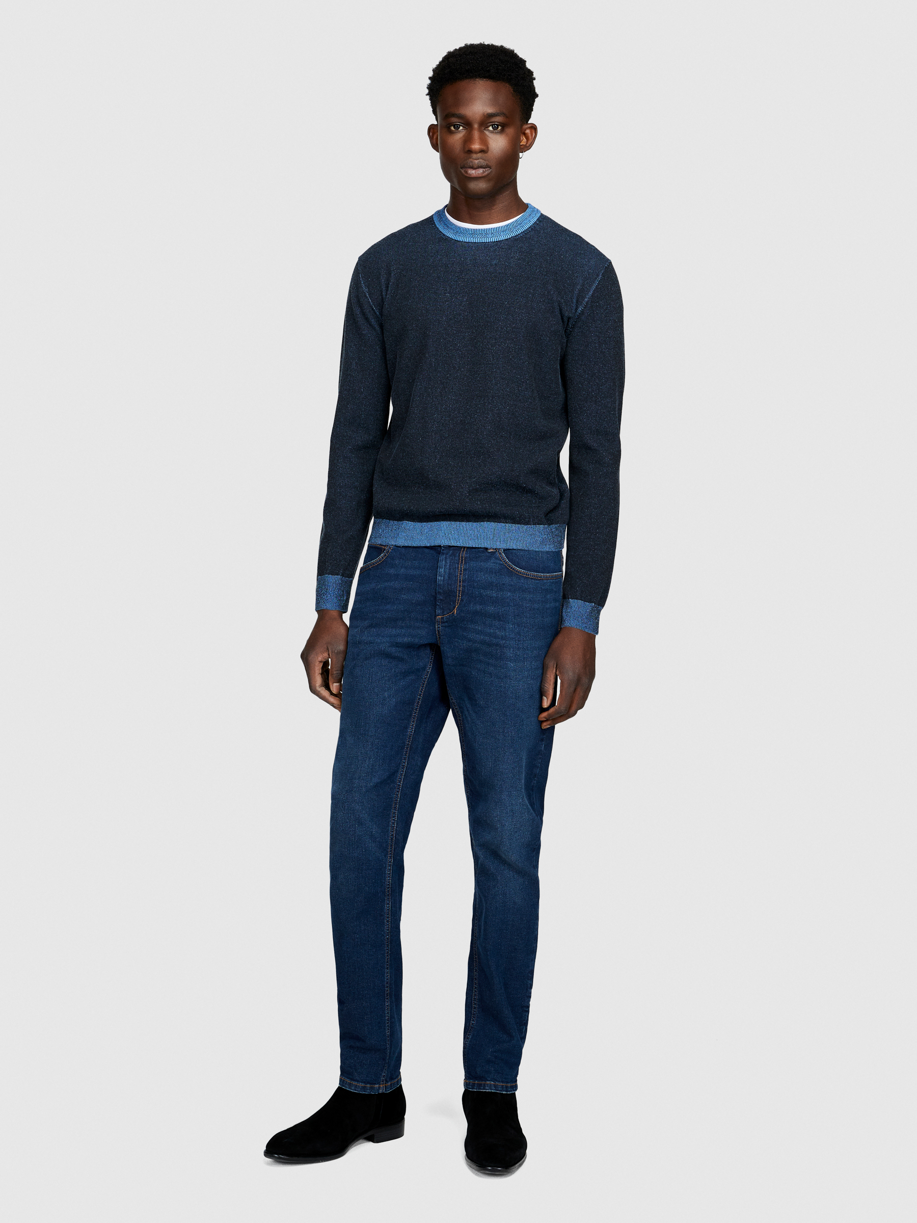Sisley - Vanise Sweater, Man, Dark Blue, Size: EL