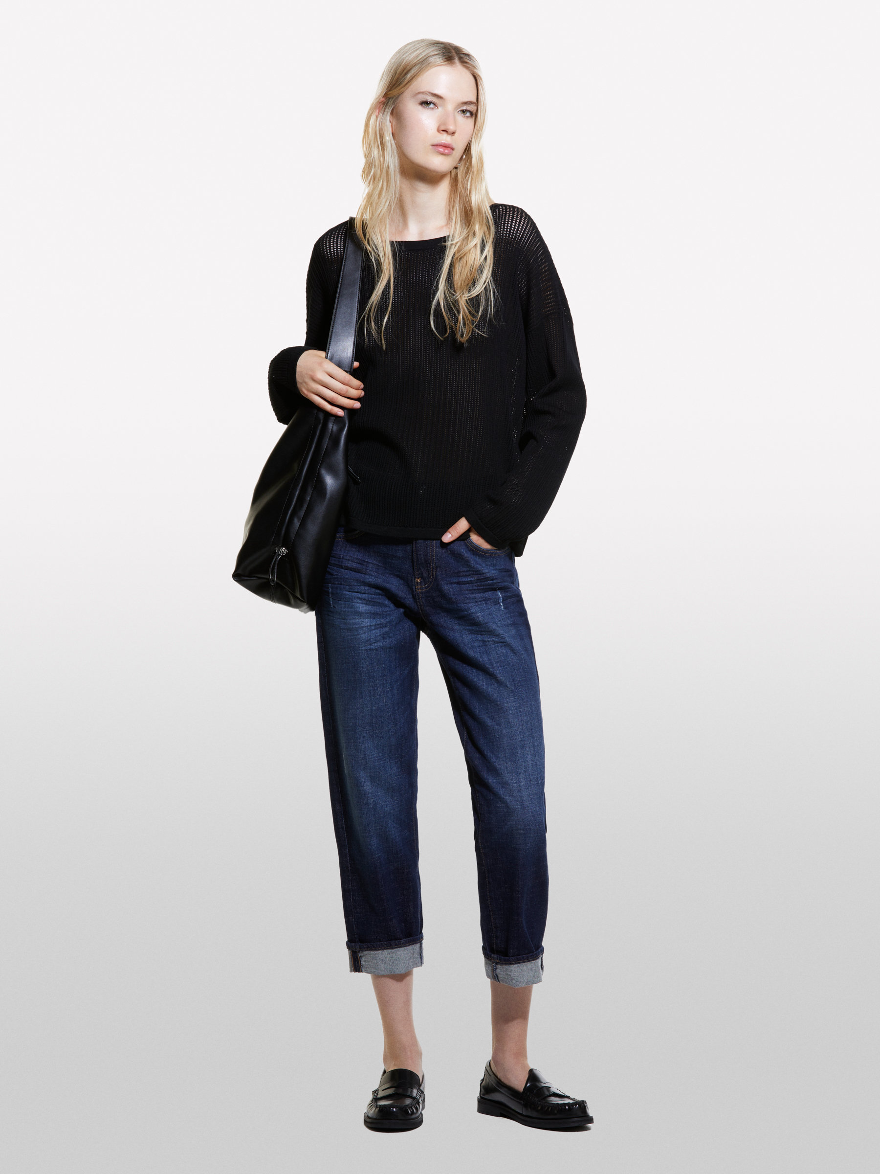 Sisley - Jeans Manhattan Regular Bleu Foncé, Femme, Bleu Foncé, Taille: 34