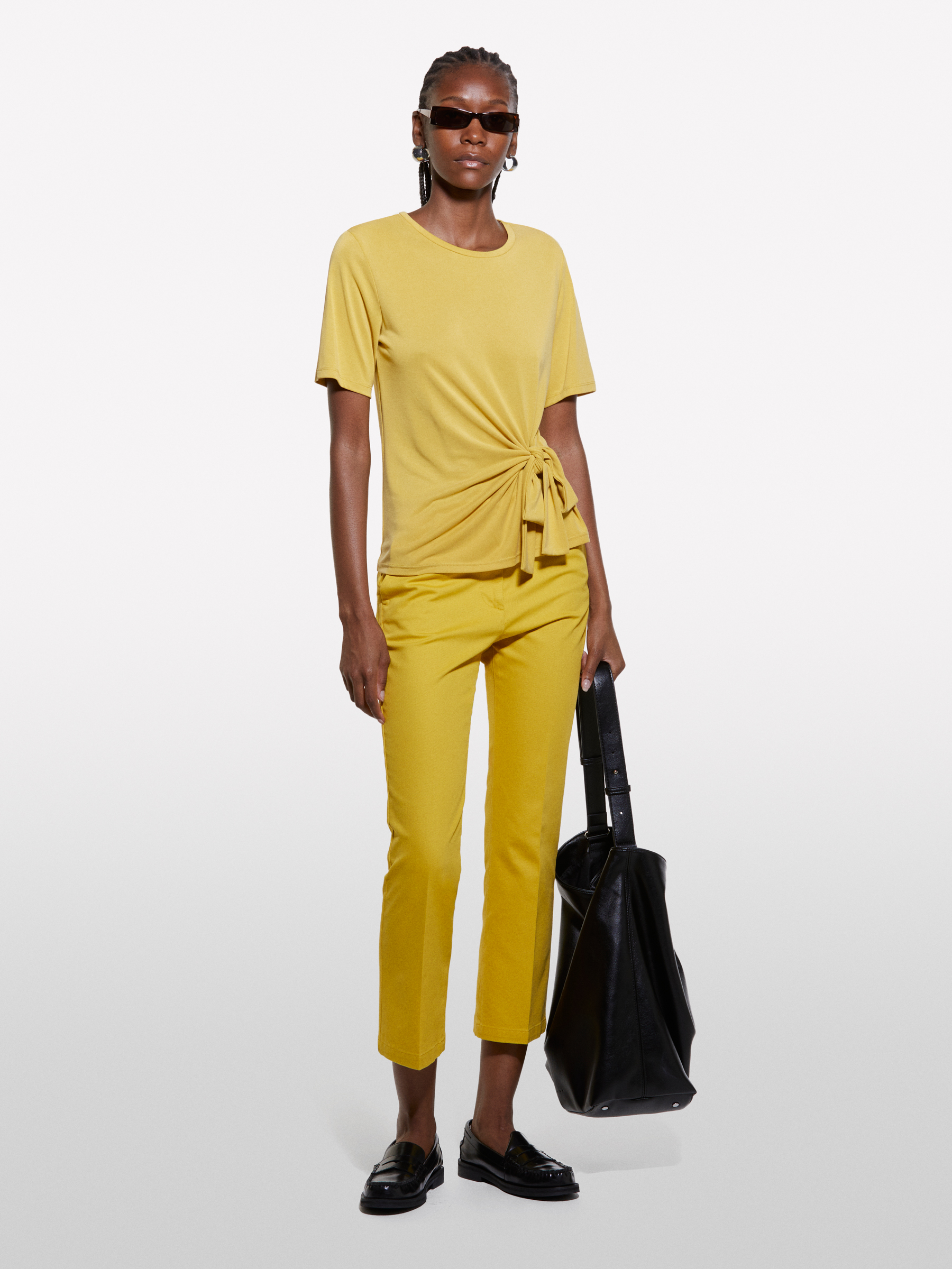 Sisley - Pantalon Slim Jaune Moutarde, Femme, Moutarde, Taille: 48