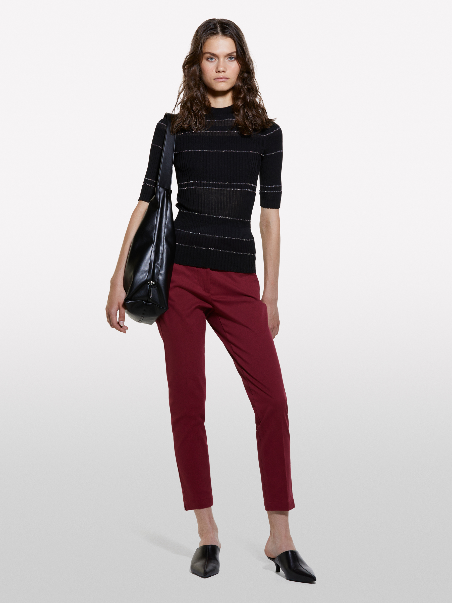 Sisley - Chino Slim Bordeaux, Femme, Bordeaux, Taille: 50
