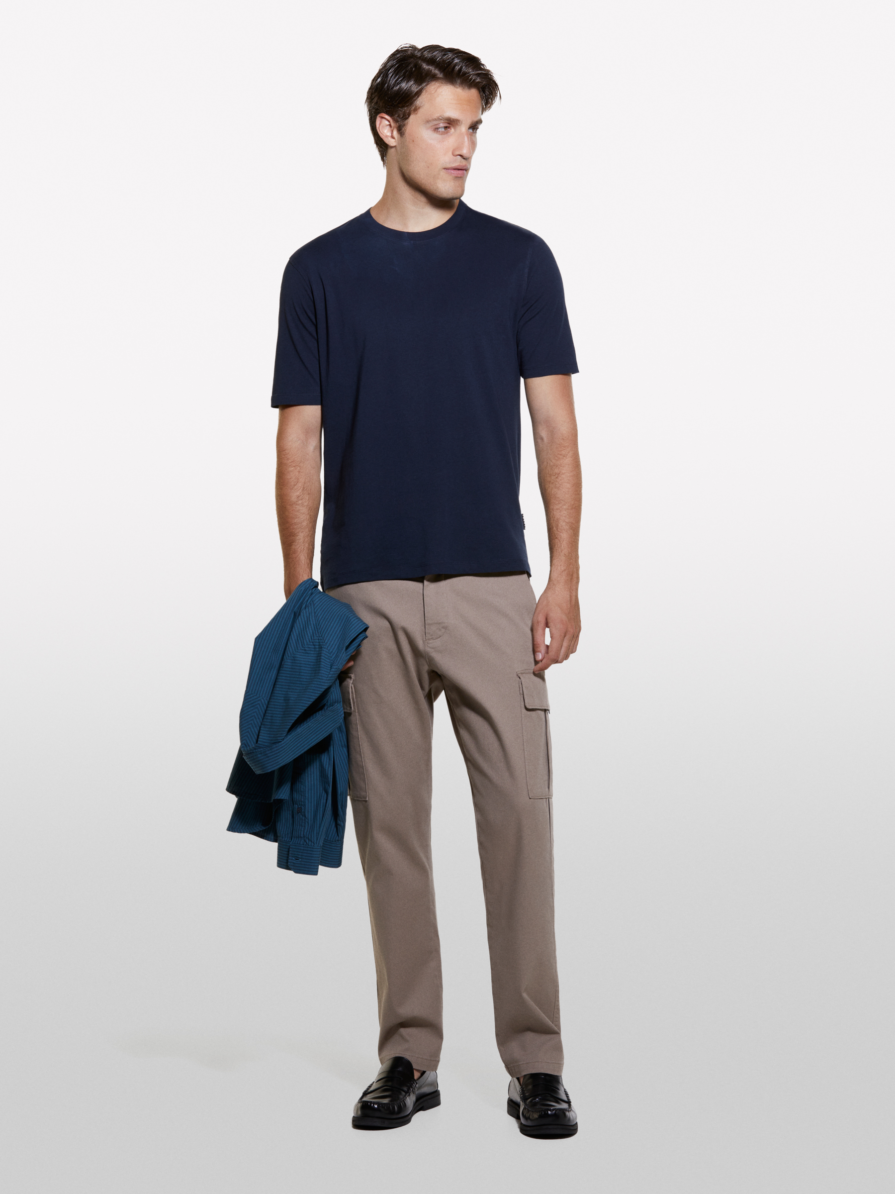 Sisley - T-shirt Bleu Foncé À Col Rond En 100 % Coton Bio, Homme, Bleu Foncé, Taille: XL