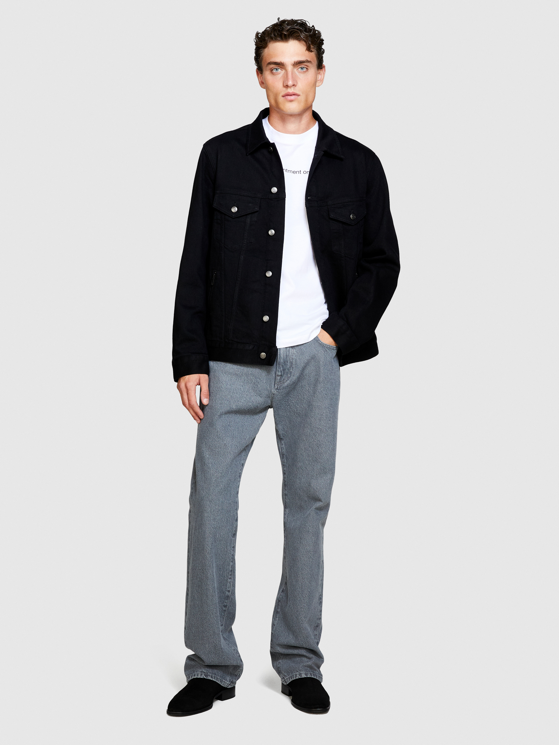 Sisley - Bootcut Fit Rome Jeans, Man, Gray, Size: 38