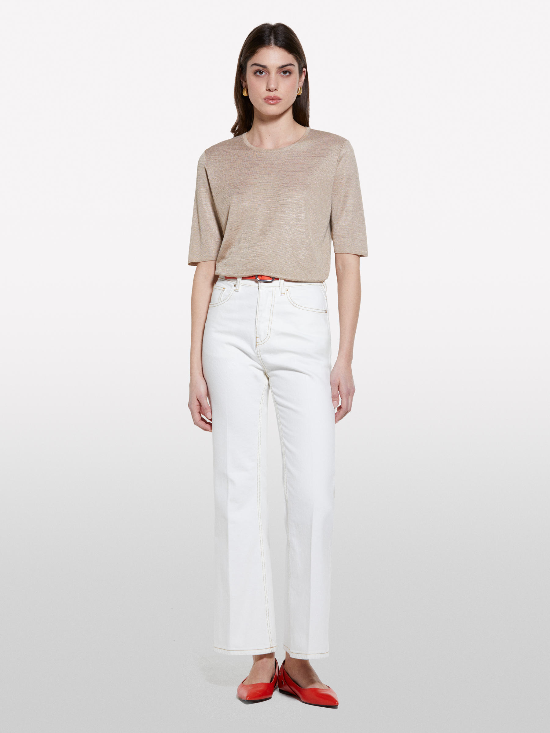  Sisley - Τζιν Bootcut Λευκό, θήλυ, Λευκο Κρεμ, μέγεθος: 34 2025