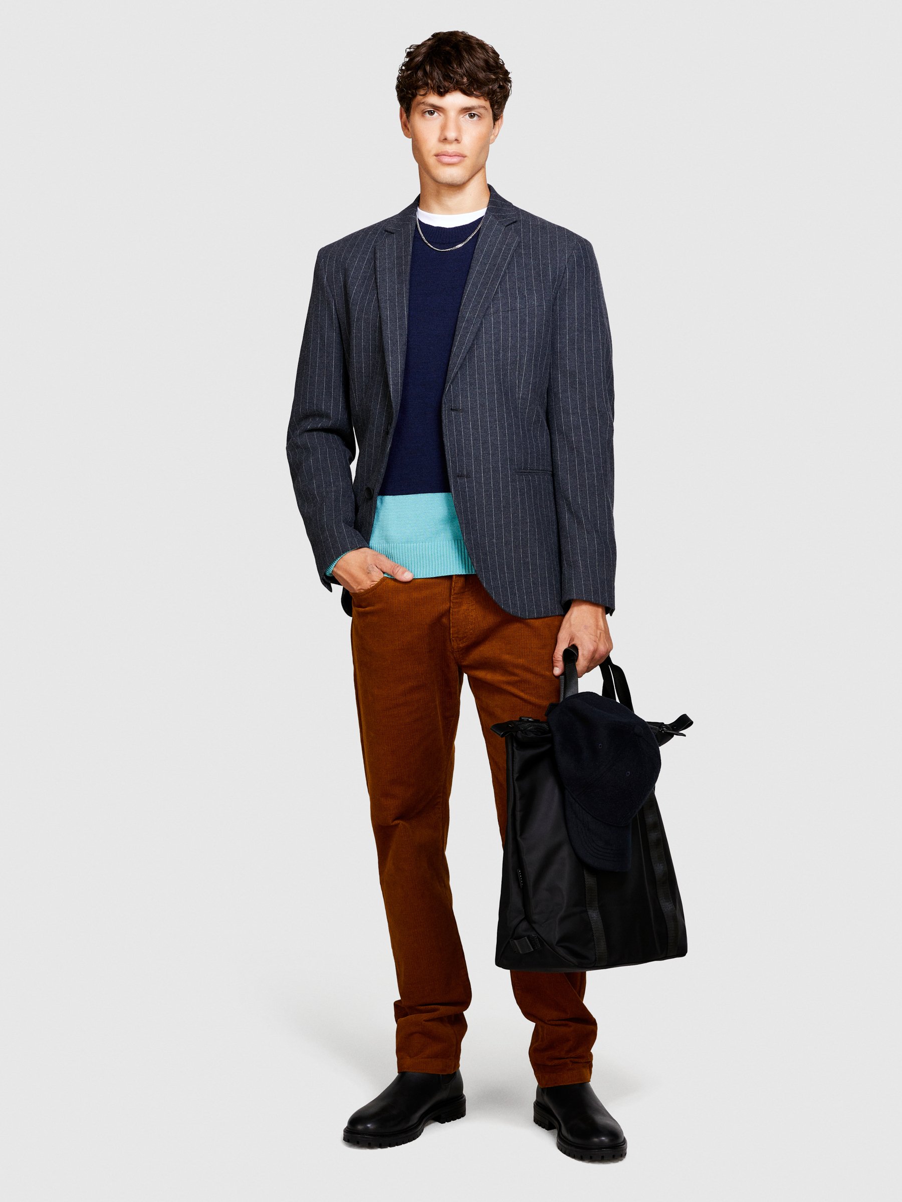 Sisley - Color Block Sweater, Man, Multi-color, Size: M