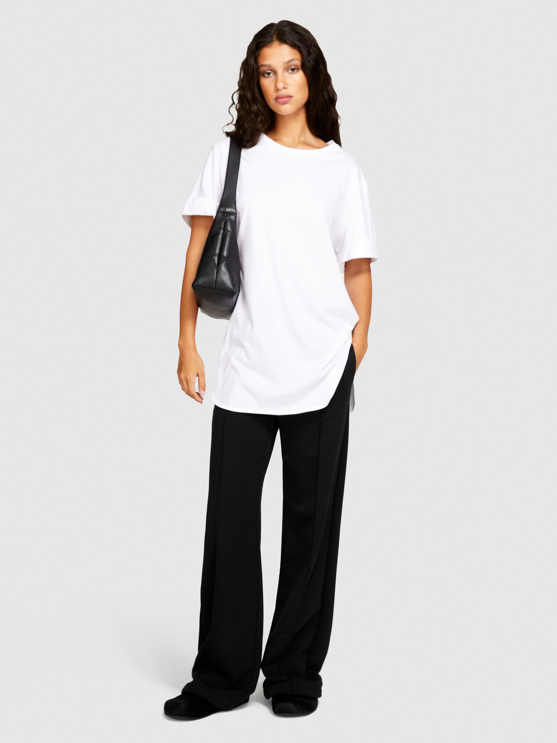 Sisley - Relaxed Fit T-shirt, Woman, White, Size: XS