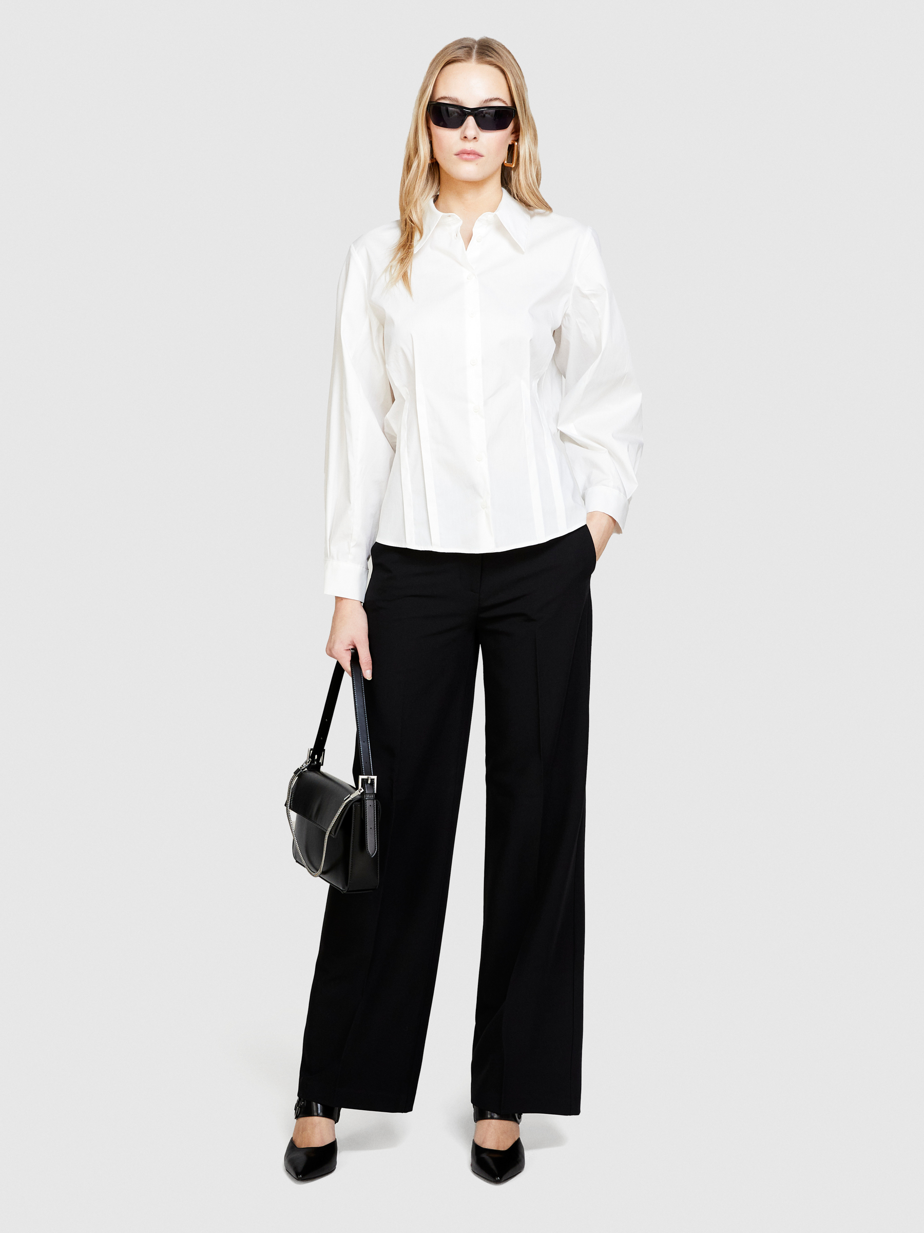 Sisley - Bustier Effect Shirt, Woman, White, Size: S