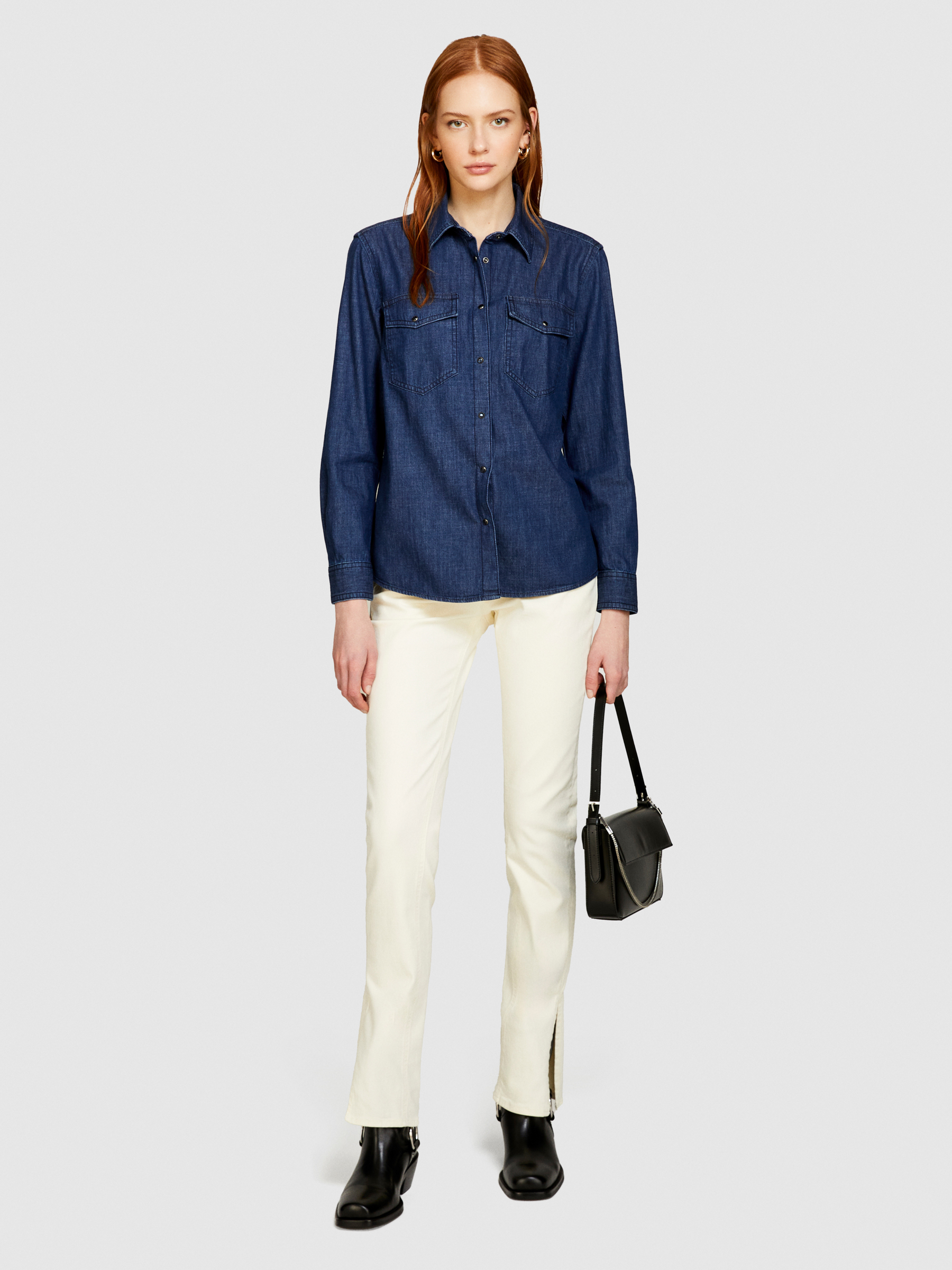  Sisley - Πουκάμισο Τζιν Comfort Fit, θήλυ, Σκουρο Μπλε, μέγεθος: S 2025