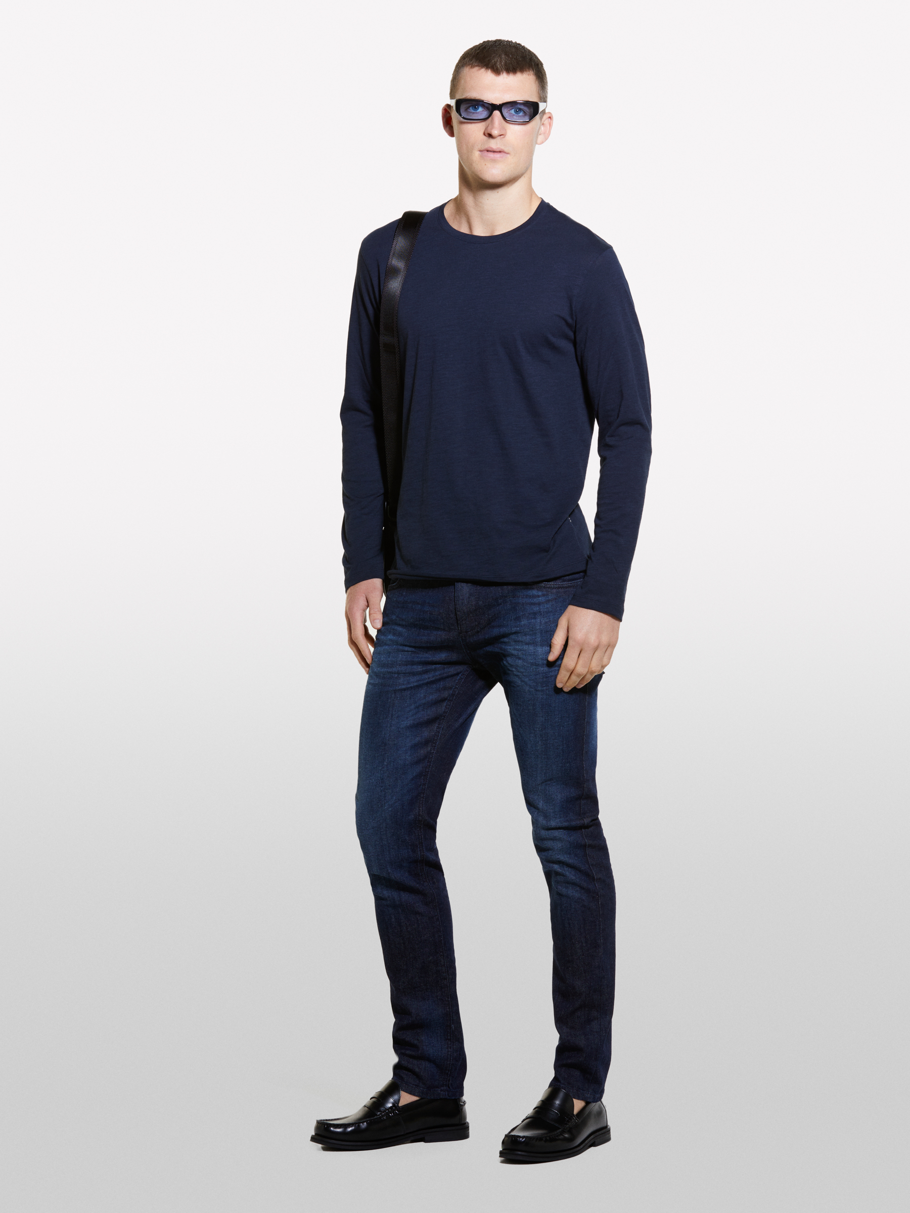 Sisley - T-shirt Ajusté Bleu Foncé 100 % Coton, Homme, Bleu Foncé, Taille: XL