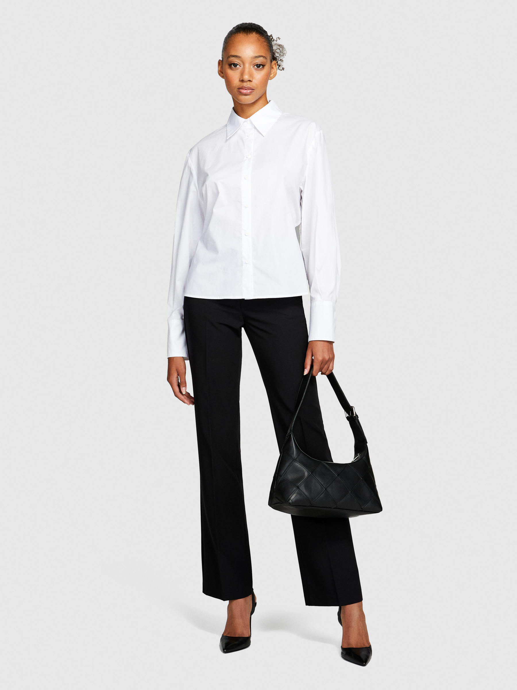 Sisley - Asymmetrical Shirt, Woman, White, Size: L