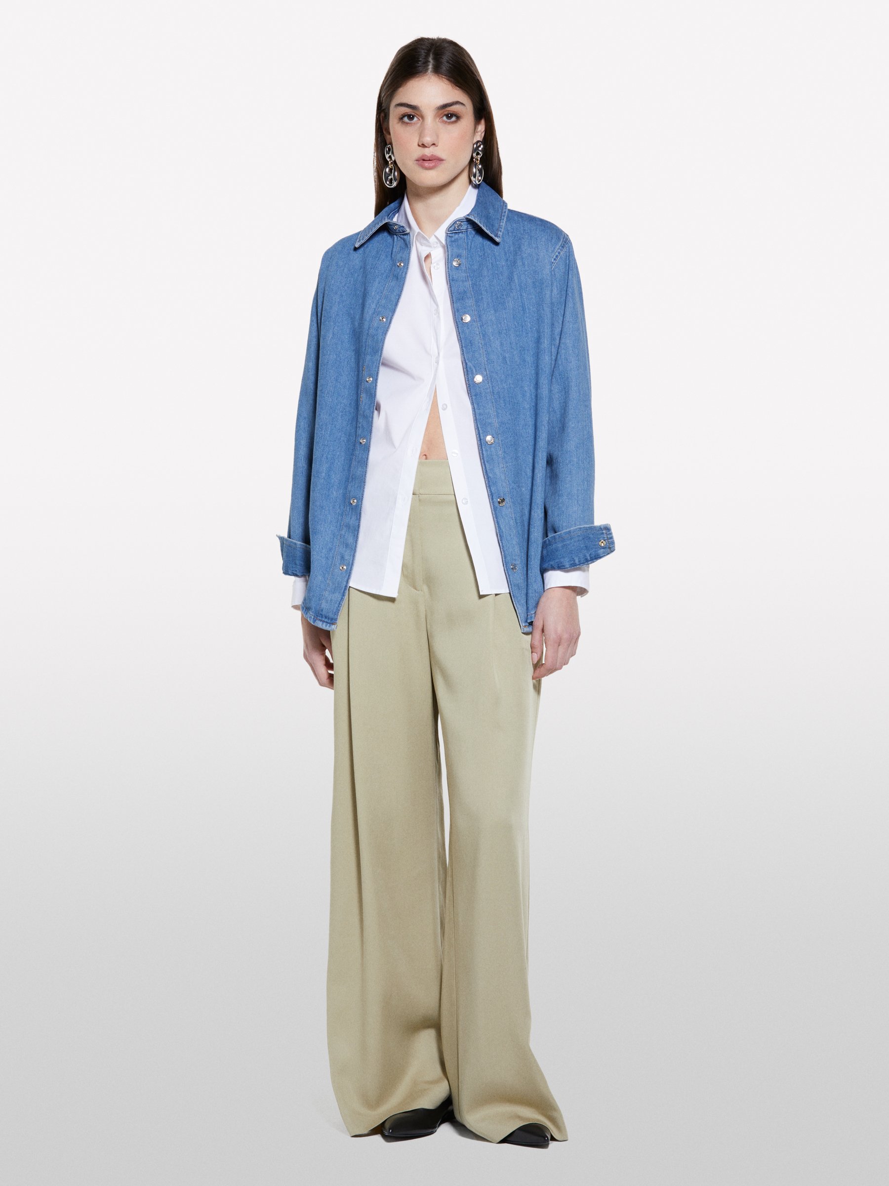  Sisley - Πουκάμισο Λευκό Slim Fit, θήλυ, Λευκο, μέγεθος: M 2025