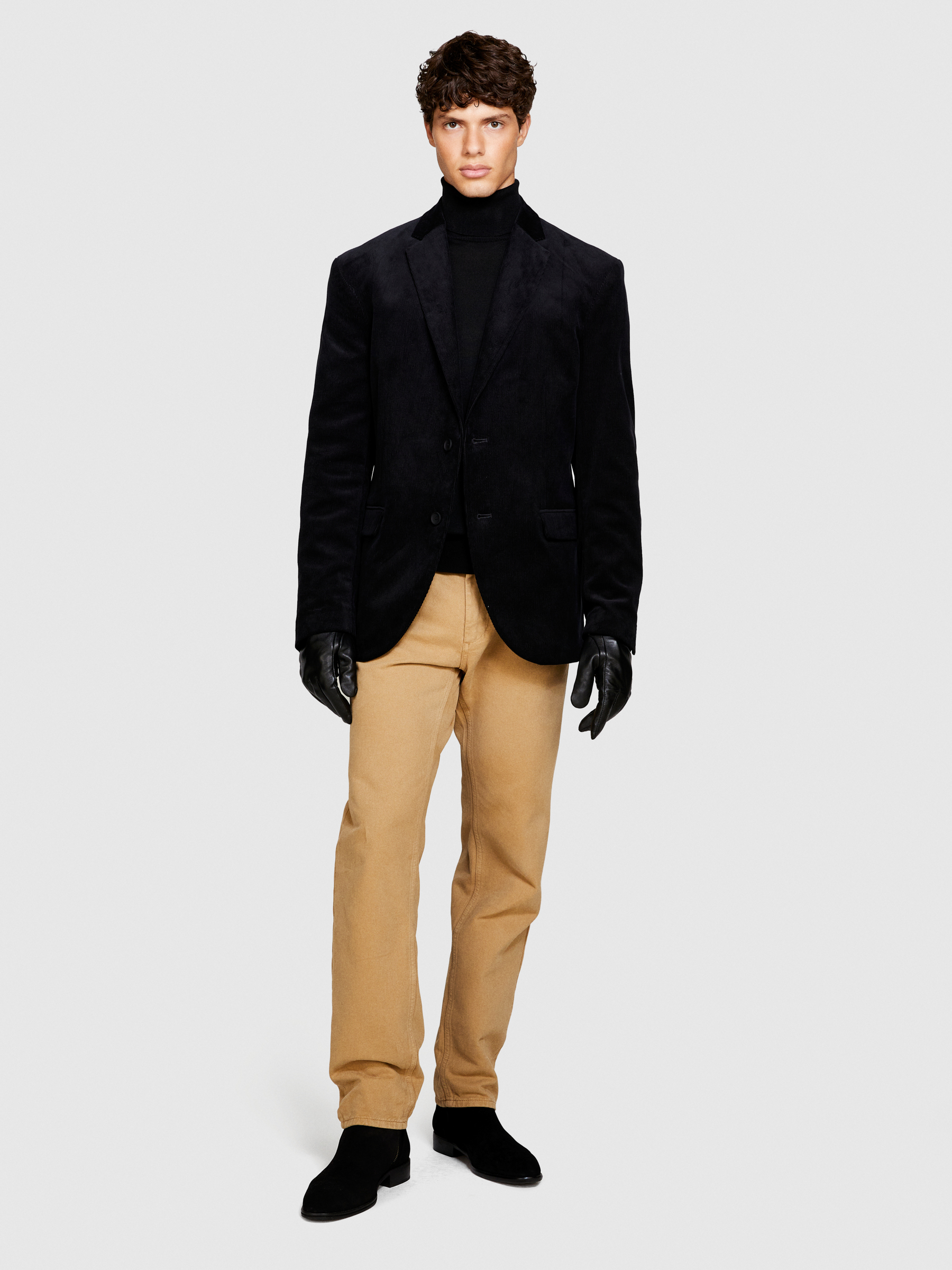 Sisley - Slim Fit High Neck Sweater, Man, Black, Size: L