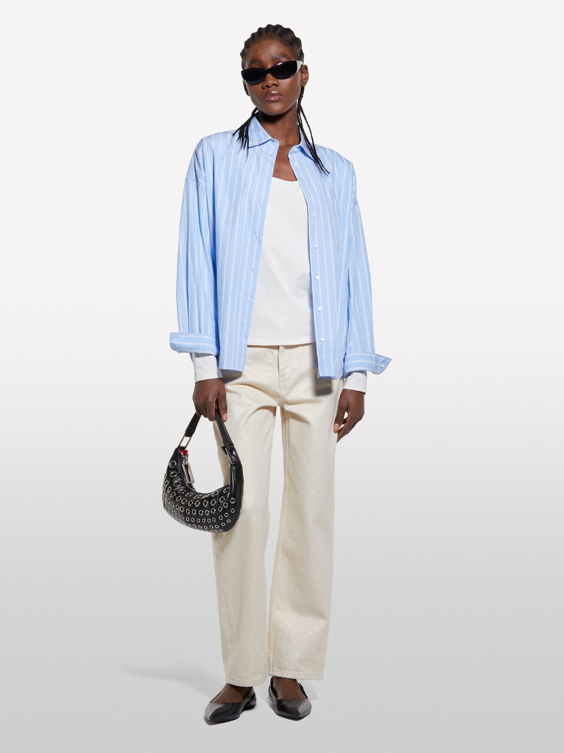  Sisley - Μπλούζα Slim Fit Κρεμ Λευκό, θήλυ, Λευκο Κρεμ, μέγεθος: L 2025