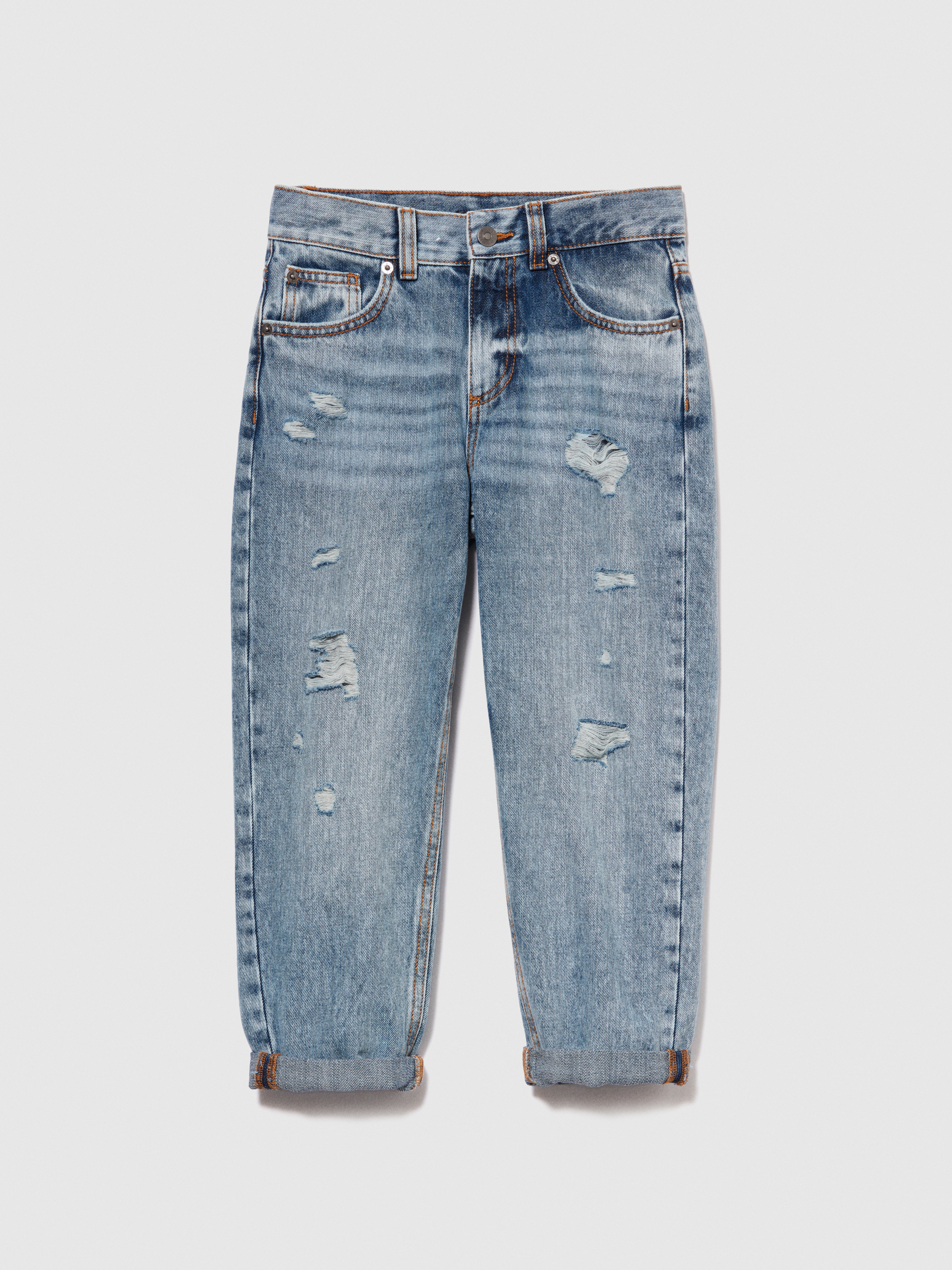 Sisley Young - Carrot Fit Jeans With Tears, Man, Light Blue, Size: KL