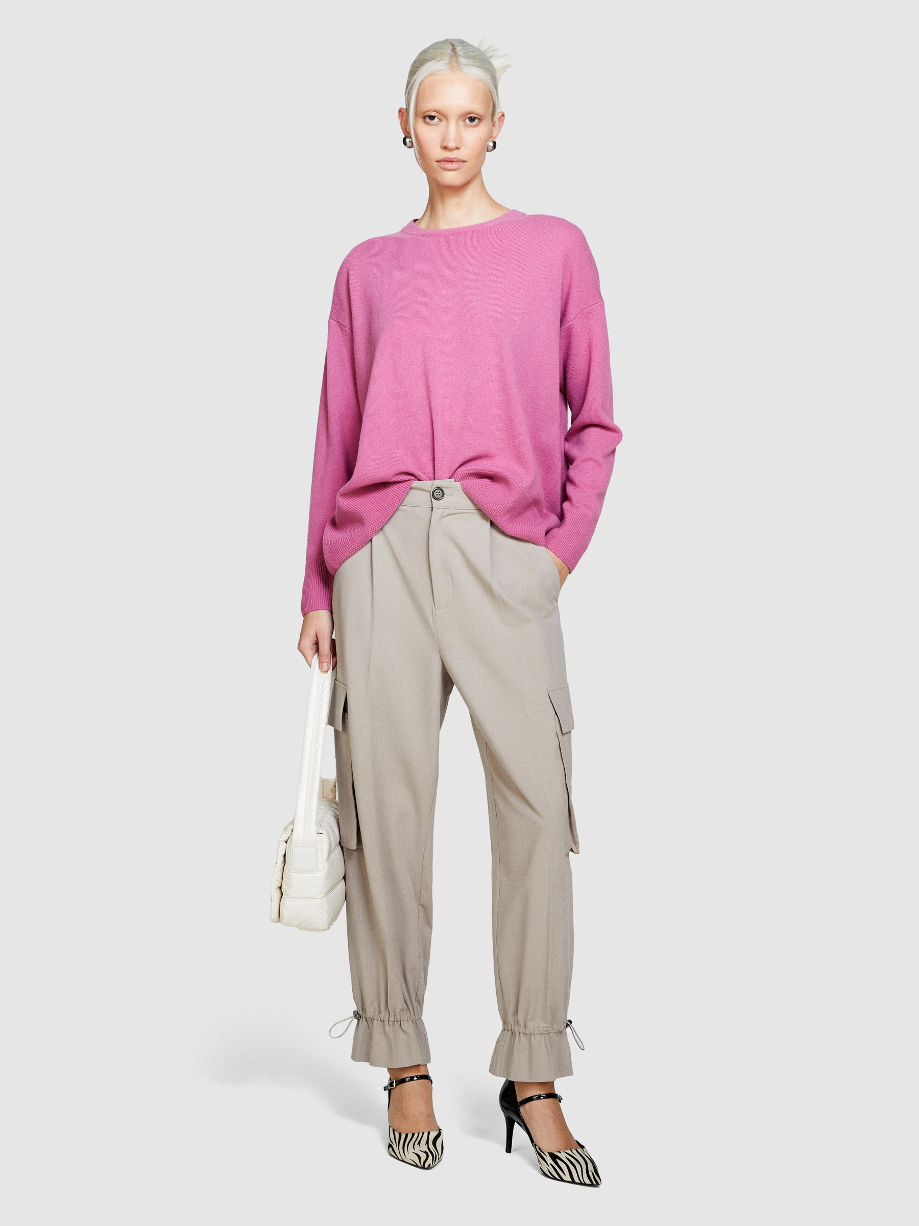 Sisley - Boxy Fit Sweater, Woman, Pink, Size: S