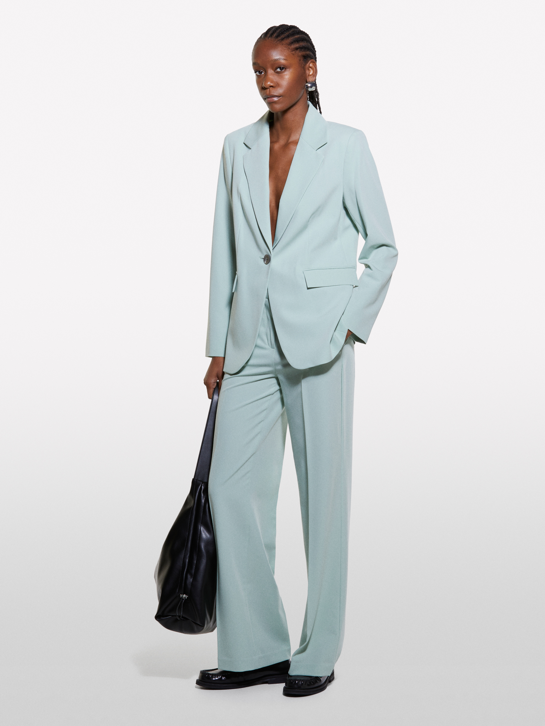 Sisley - Pantalon Palazzo Vert Clair, Femme, Vert Clair, Taille: 48