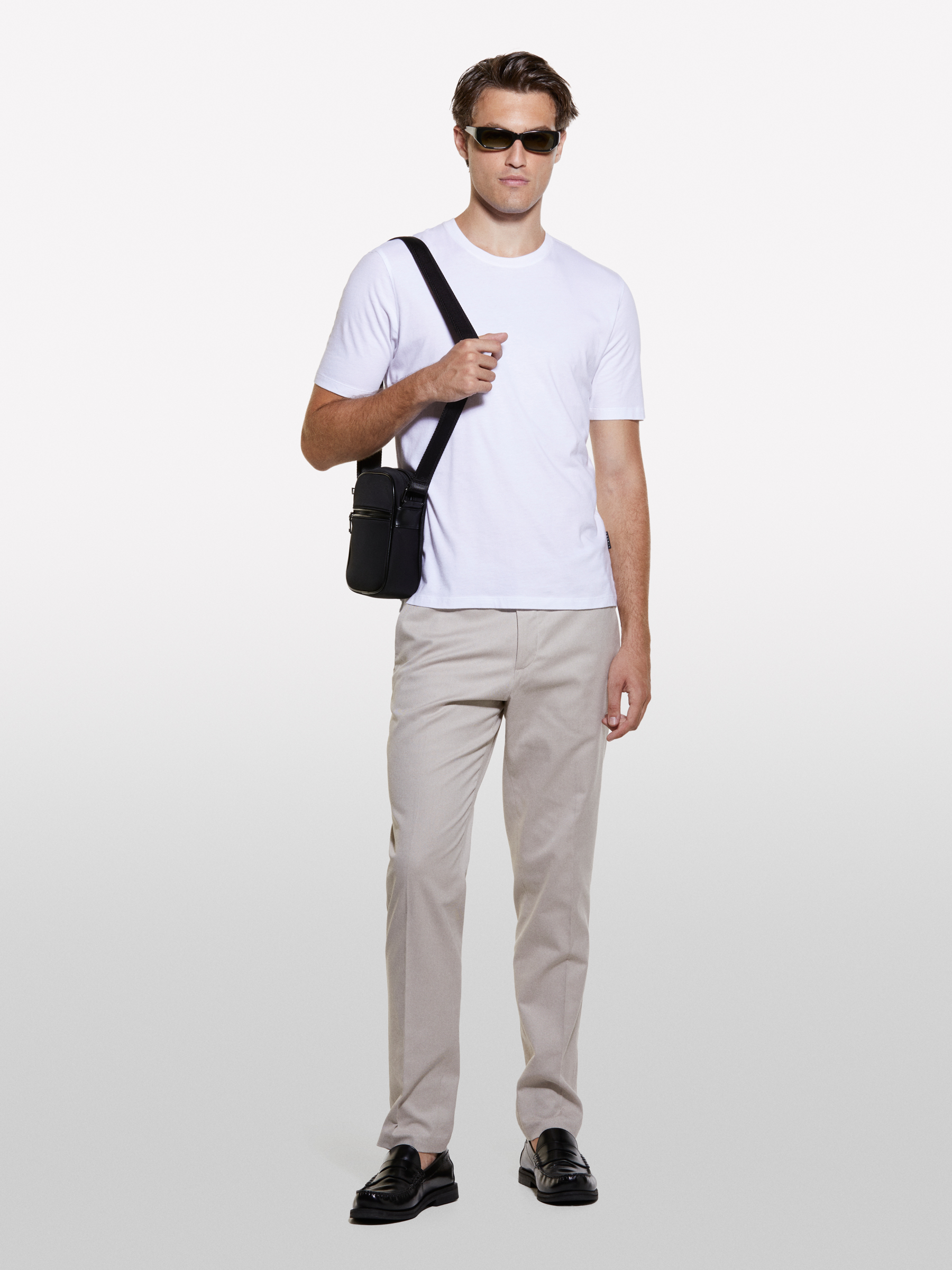 Sisley - T-shirt Blanc À Col Rond En 100 % Coton Bio, Homme, Blanc, Taille: XL