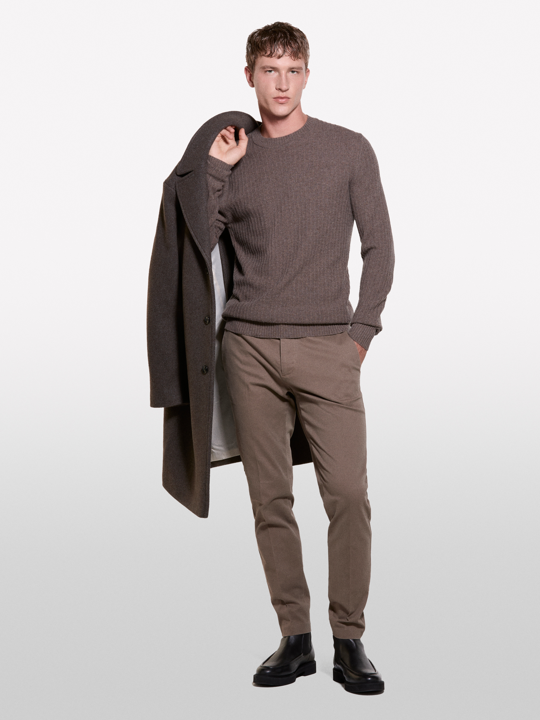 Sisley - Pull Marron En Maille 3d, Homme, Marron, Taille: XL