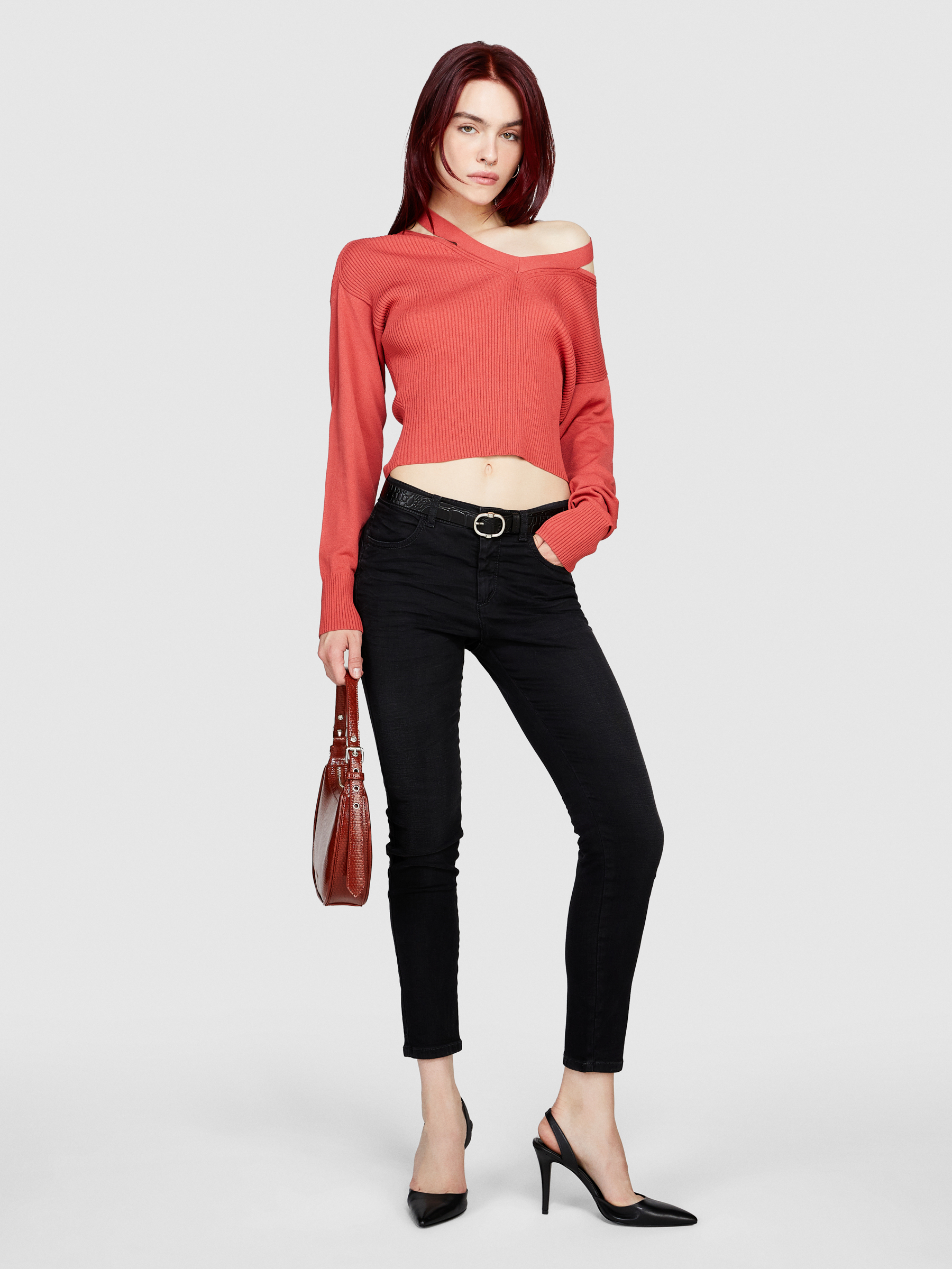 Sisley - Slim Fit Ibiza Jeans, Woman, Black, Size: 34