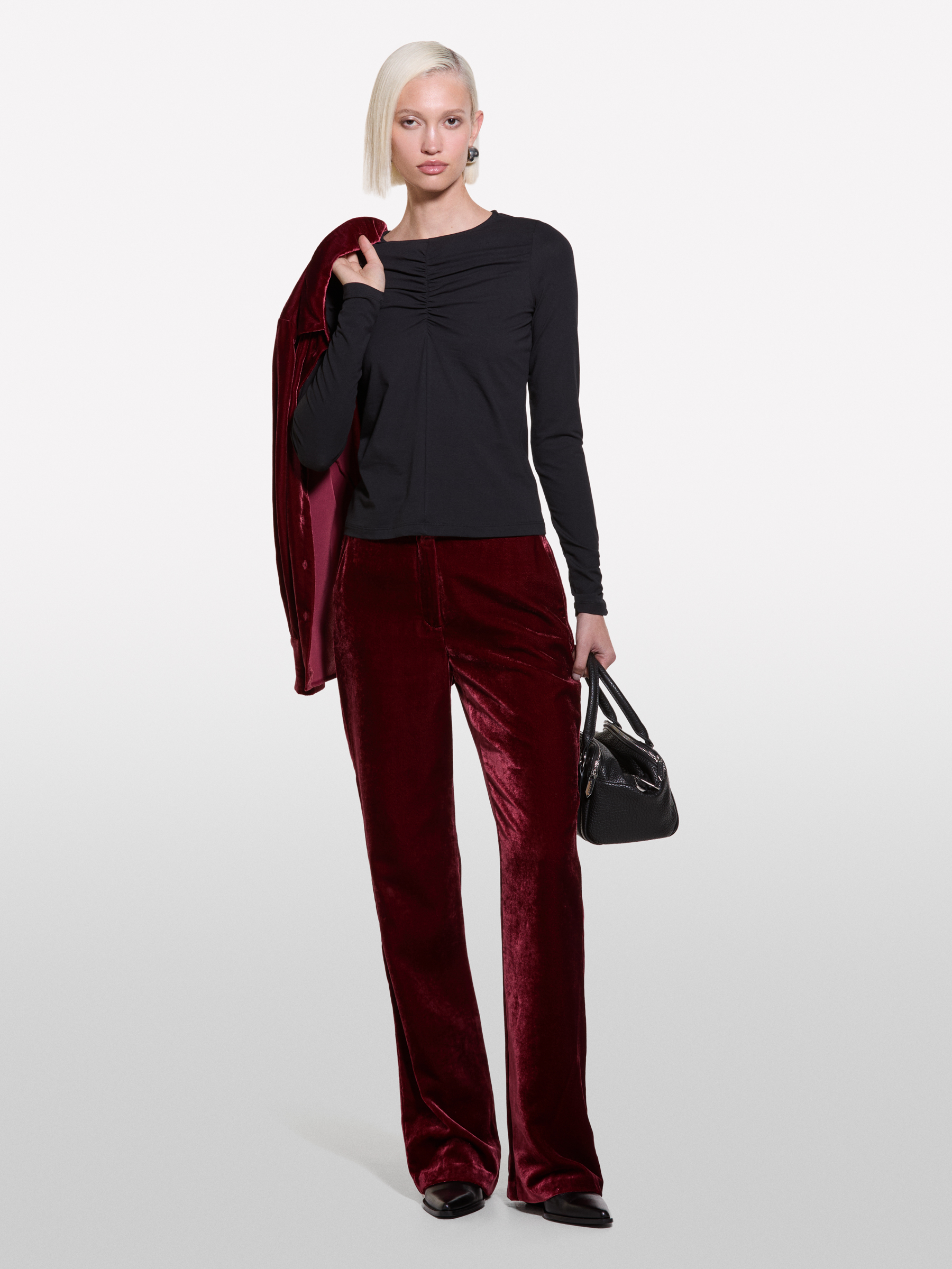 Sisley - T-shirt Froncé Noir, Femme, Noir, Taille: XS