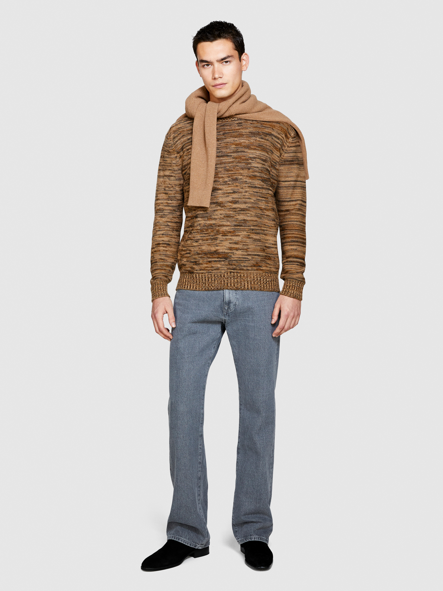 Sisley - Blurred Look Sweater, Man, Camel, Size: XL