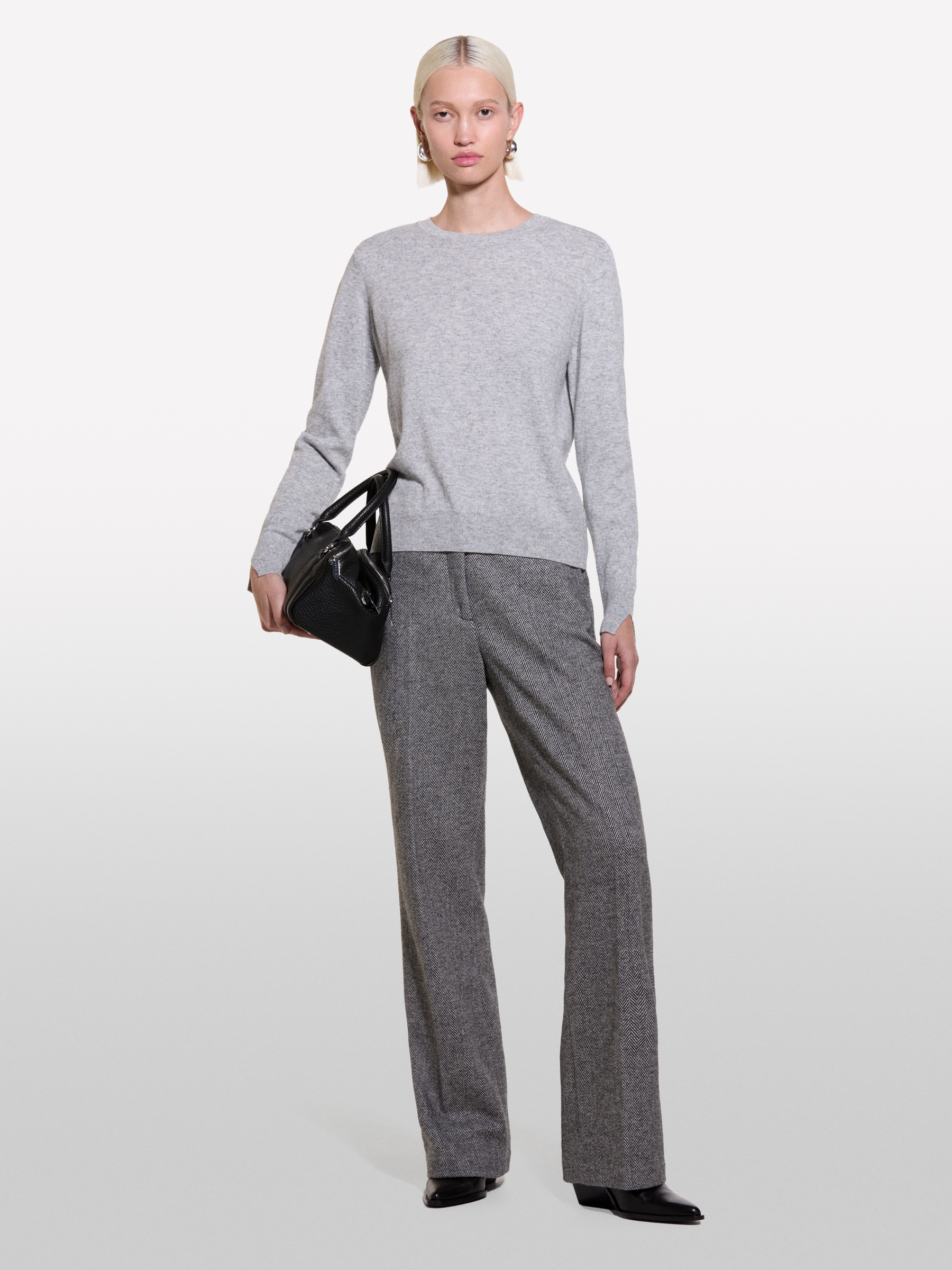 Sisley - Pull Regular Gris À Col Rond, Femme, Gris, Taille: XS