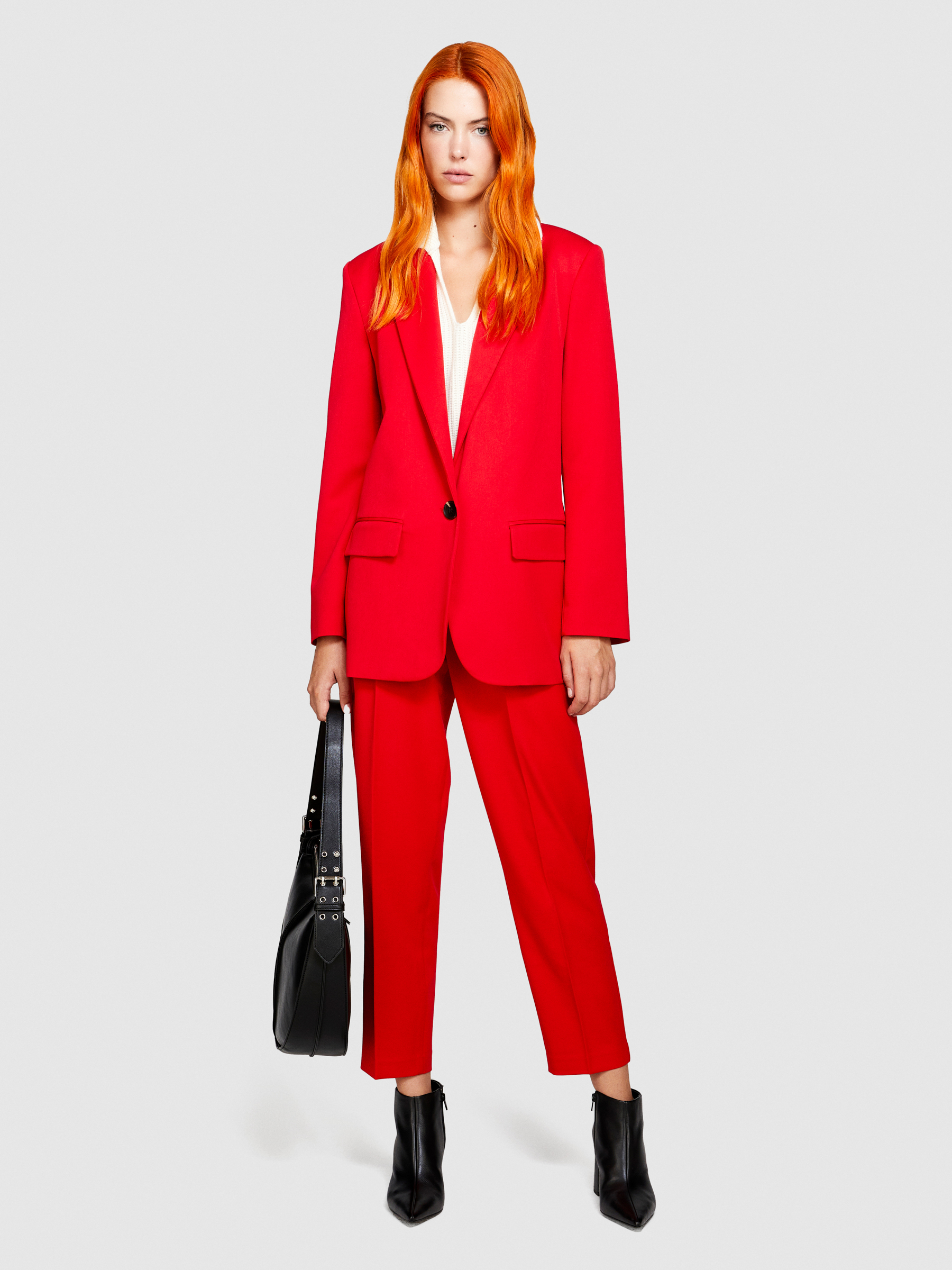 Sisley - Comfort Fit Blazer, Woman, Red, Size: 42