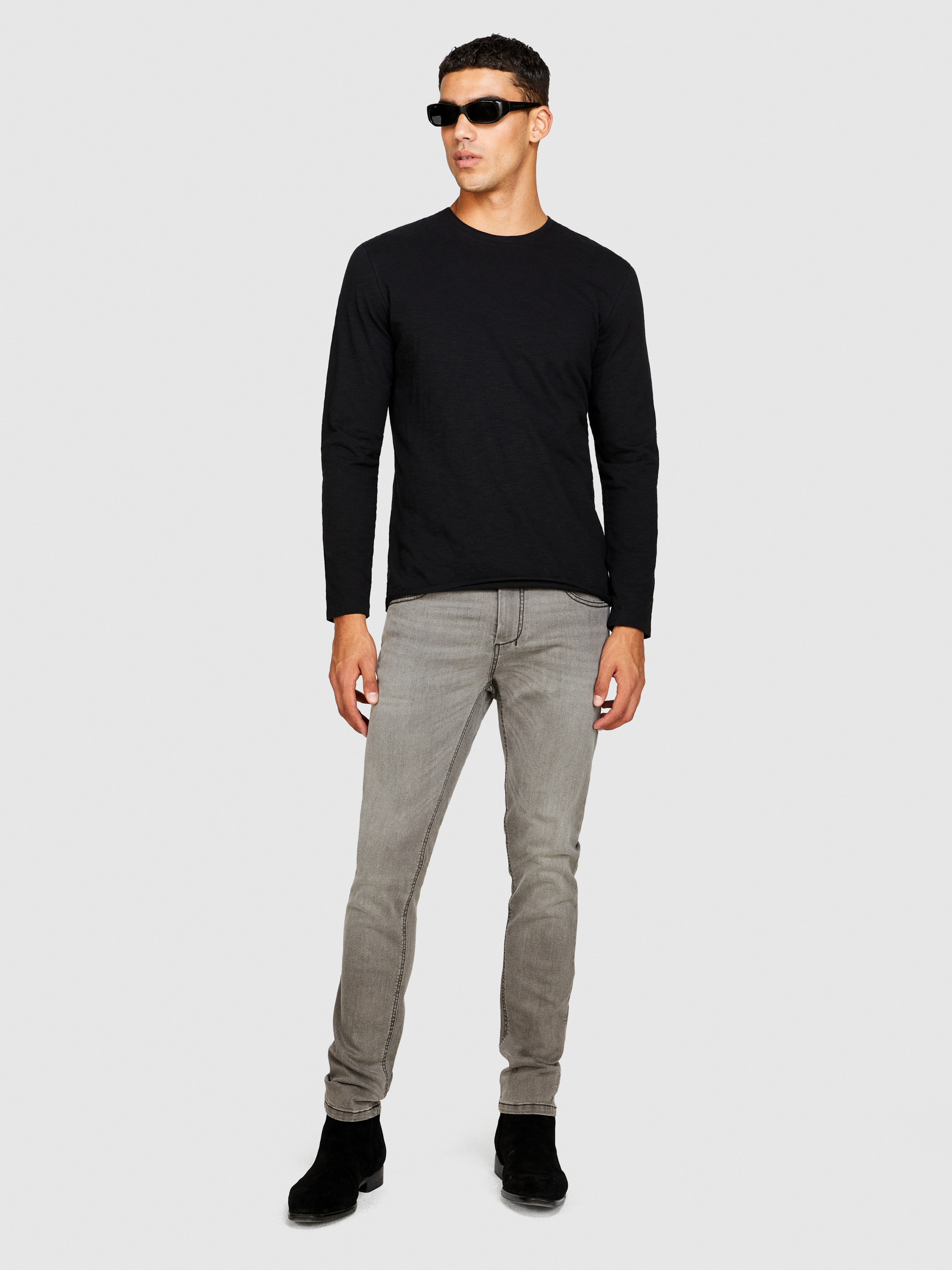 Sisley - Long Sleeve T-shirt, Man, Black, Size: L