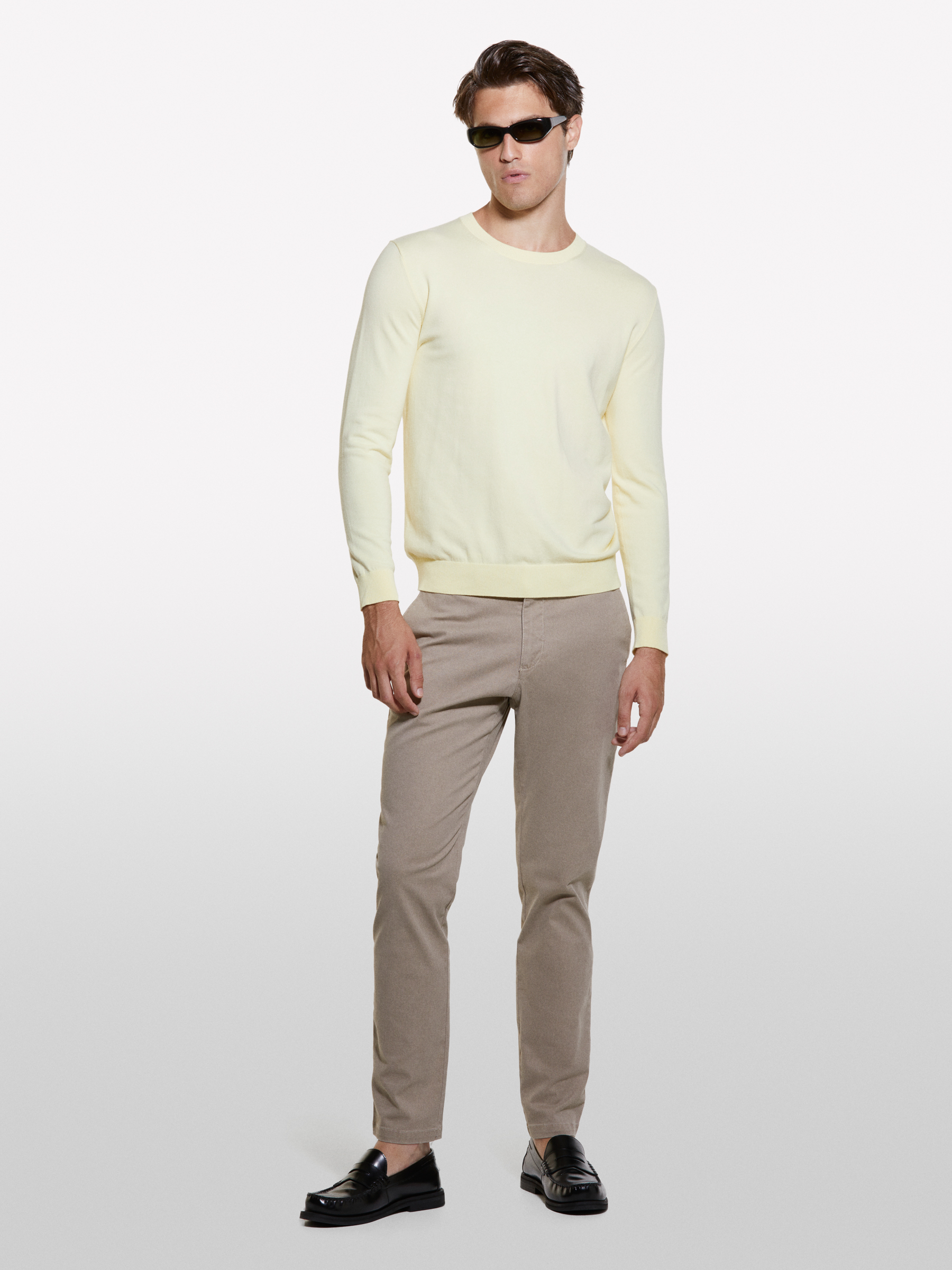 Sisley - Chino Slim Imprimé Beige, Homme, Beige, Taille: 56