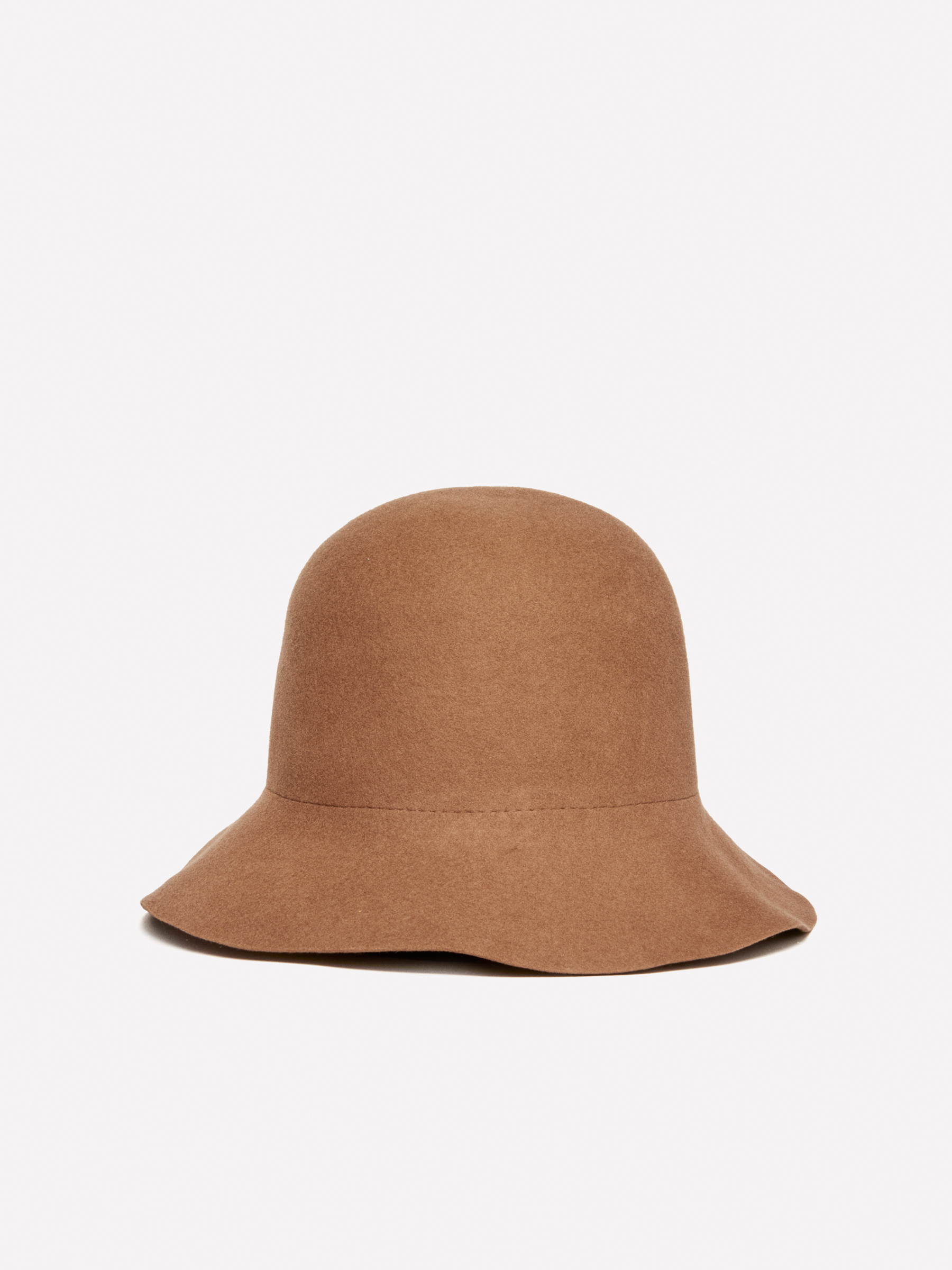 Sisley - Chapeau Cloche Camel En 100 % Laine, Femme, Camel, Taille: M