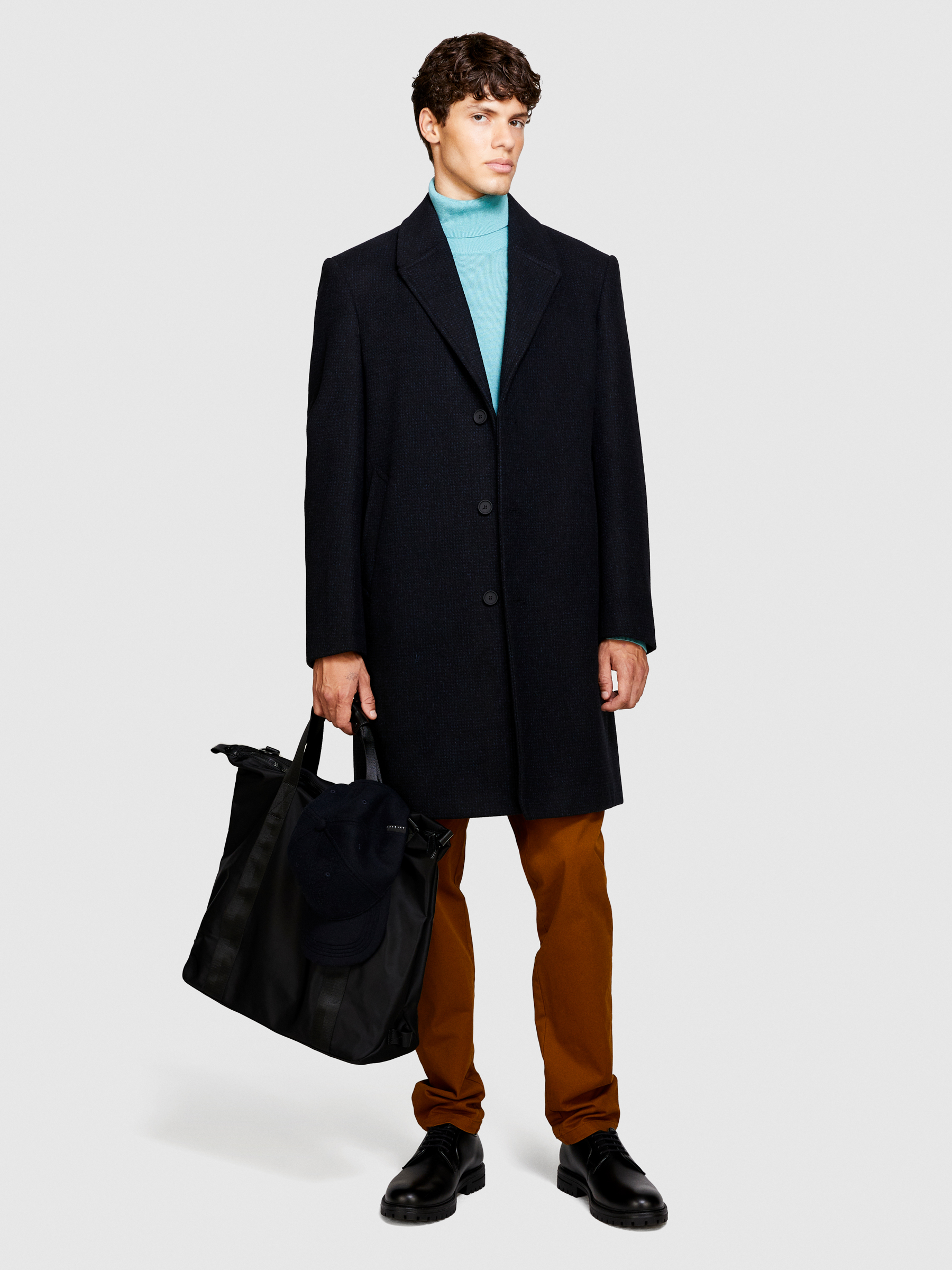 Sisley - Formal Coat, Man, Black, Size: 54