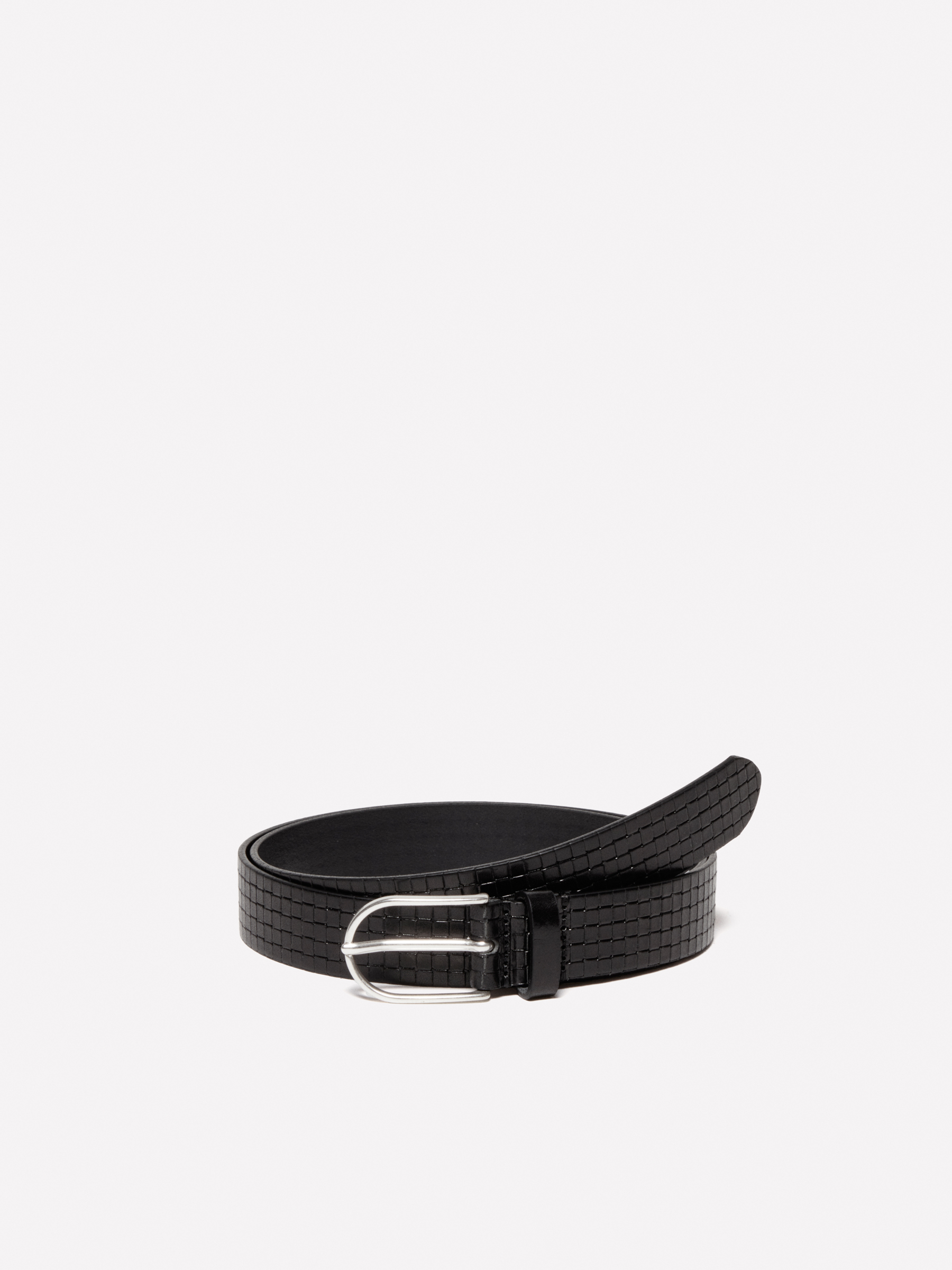 Sisley - Ceinture Noire En Cuir Effet Imprimé, Homme, Noir, Taille: XL