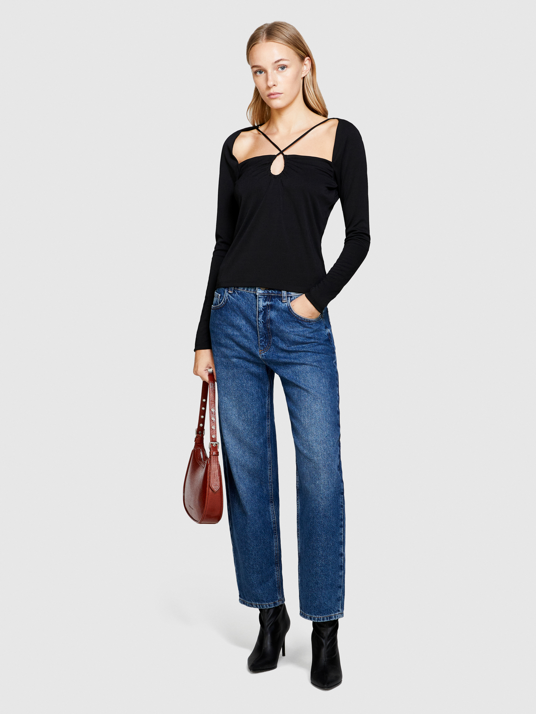 Sisley - Regular Fit Biarritz Jeans, Woman, Dark Blue, Size: 26