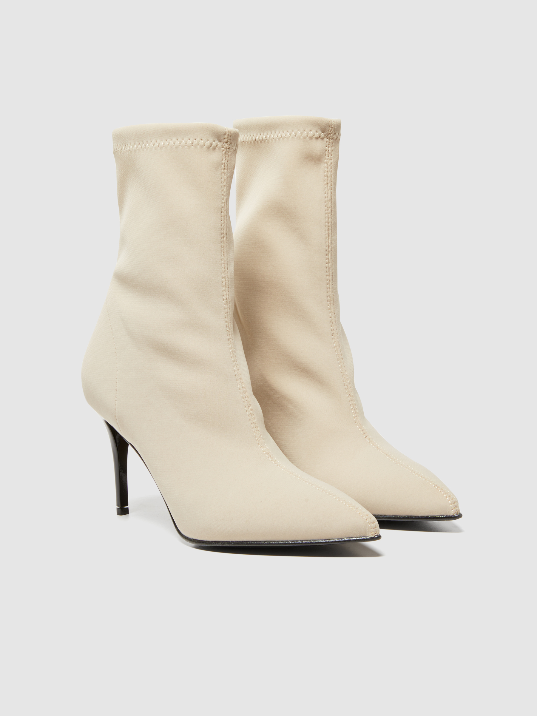 Sisley - Sock Ankle Boots, Woman, Creamy White, Size: 40