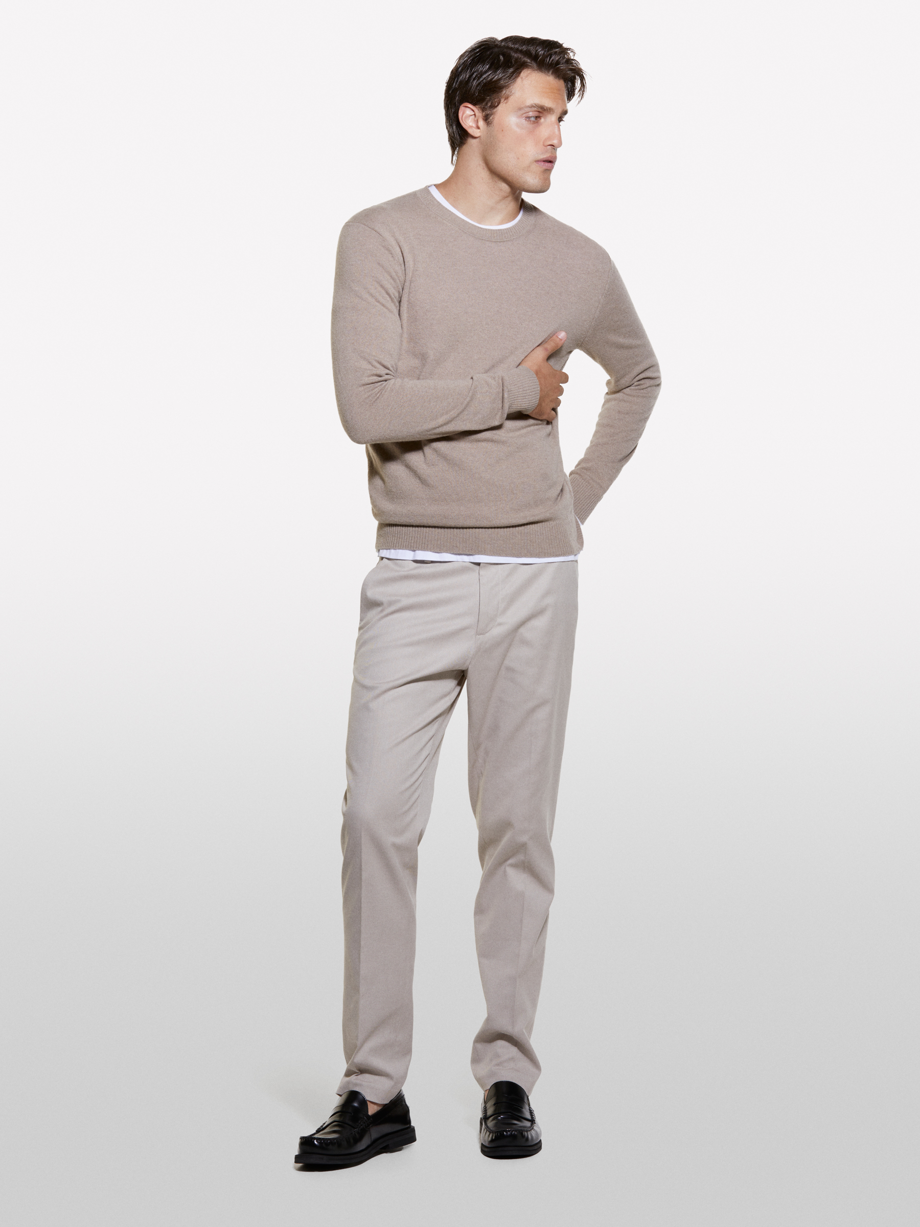 Sisley - Pull Regular Marron À Col Rond, Homme, Marron, Taille: XL