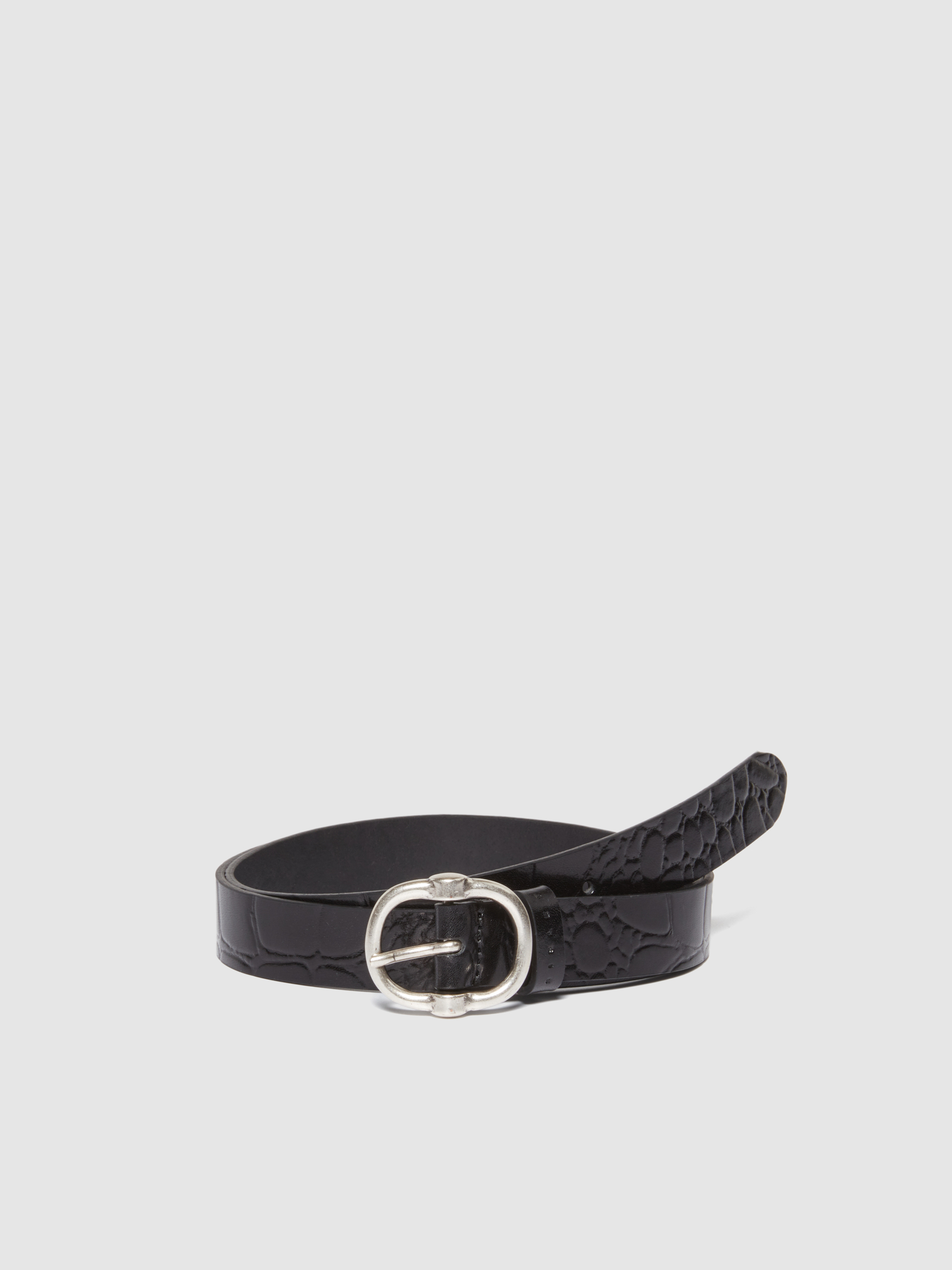 Sisley - Leather Belt, Woman, Black, Size: XS