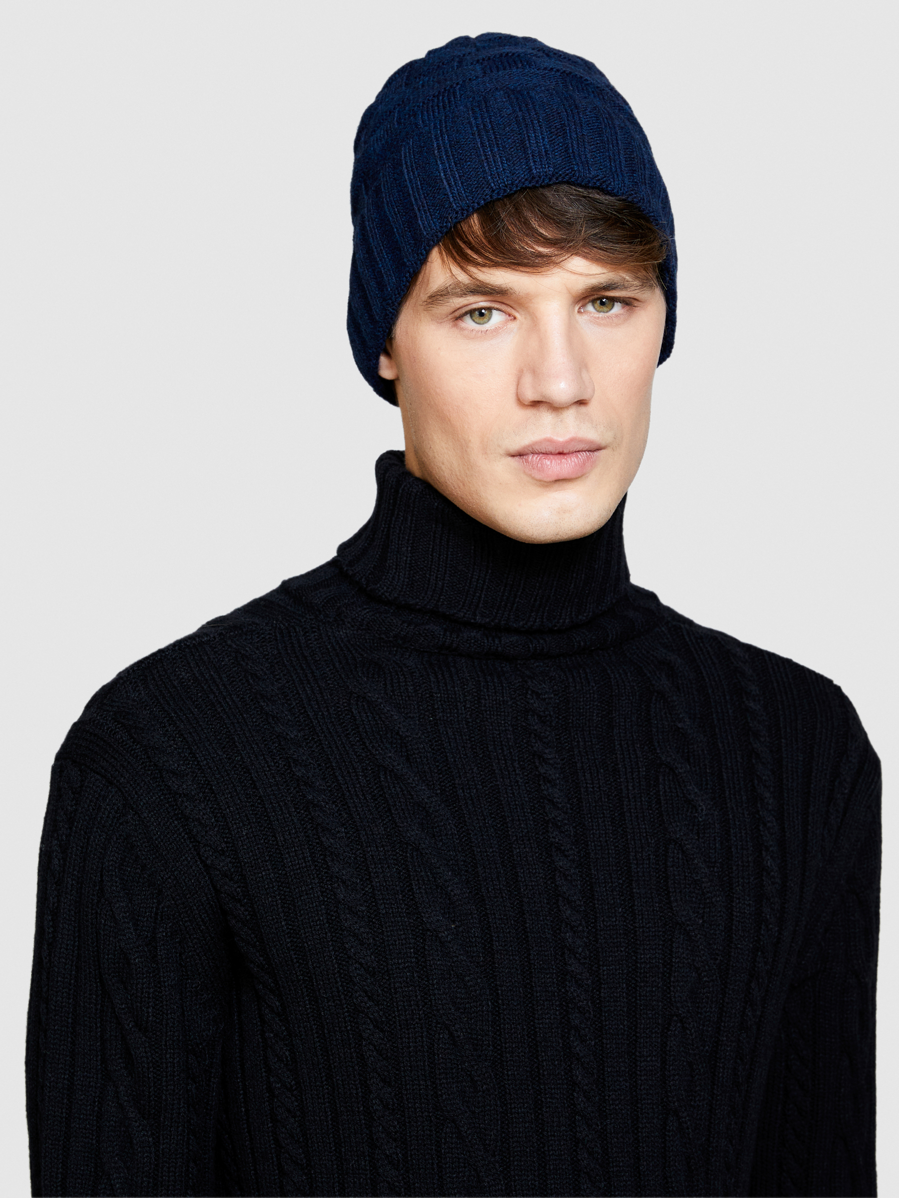 Sisley - Knit Hat, Man, Dark Blue, Size: S