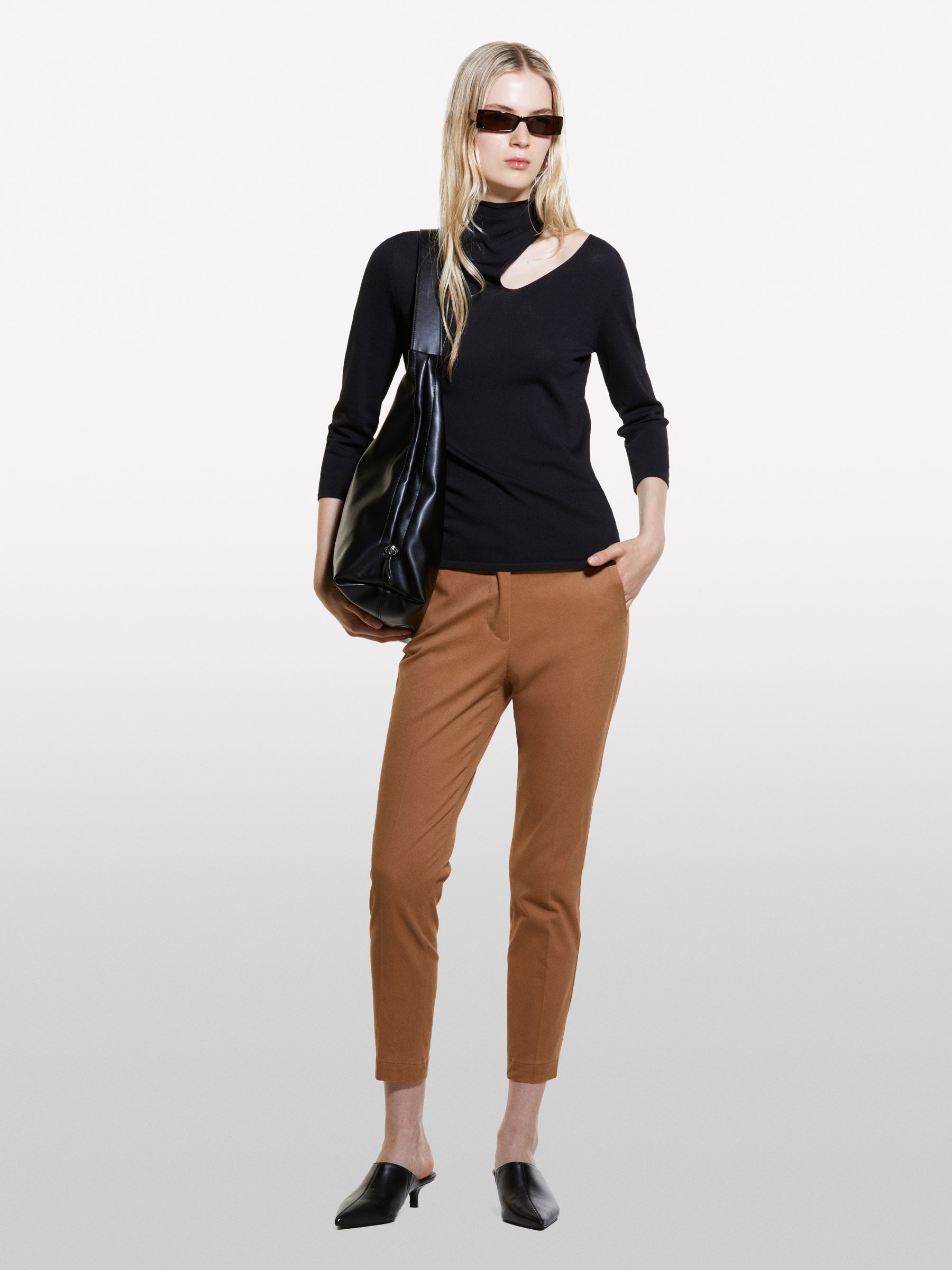 Sisley - Chino Slim Camel, Femme, Camel, Taille: 50