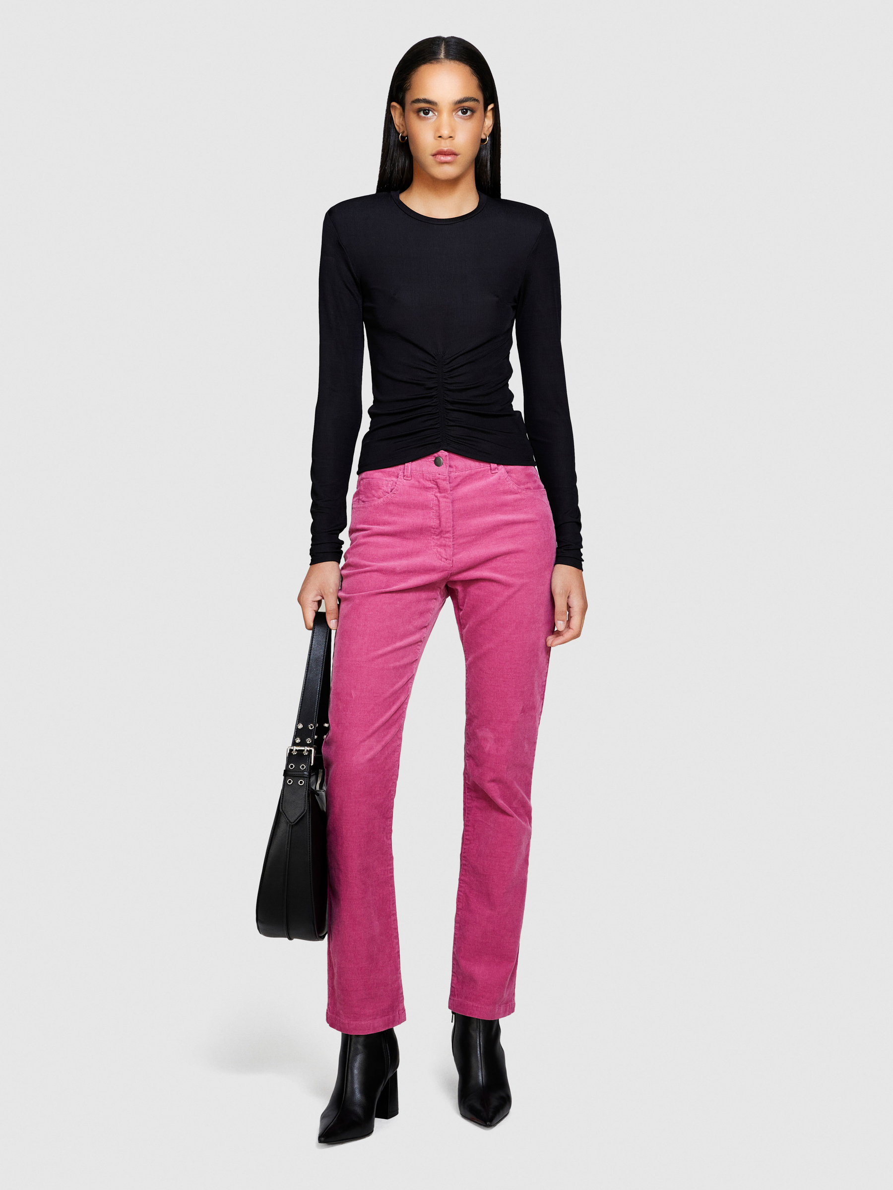 Sisley - Trousers In Corduroy, Woman, Pink, Size: 40