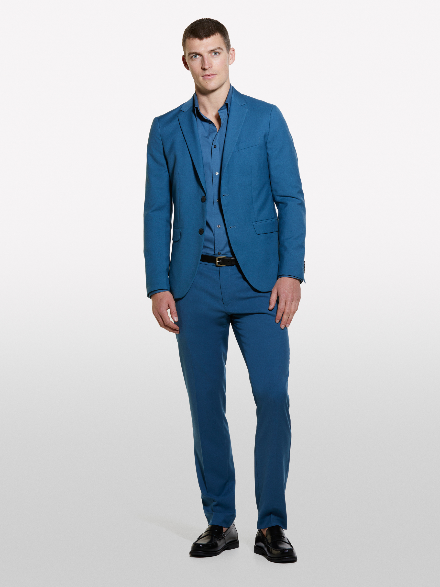 Sisley - Blazer Ajusté Bleu Élégant, Homme, Bleu, Taille: 56