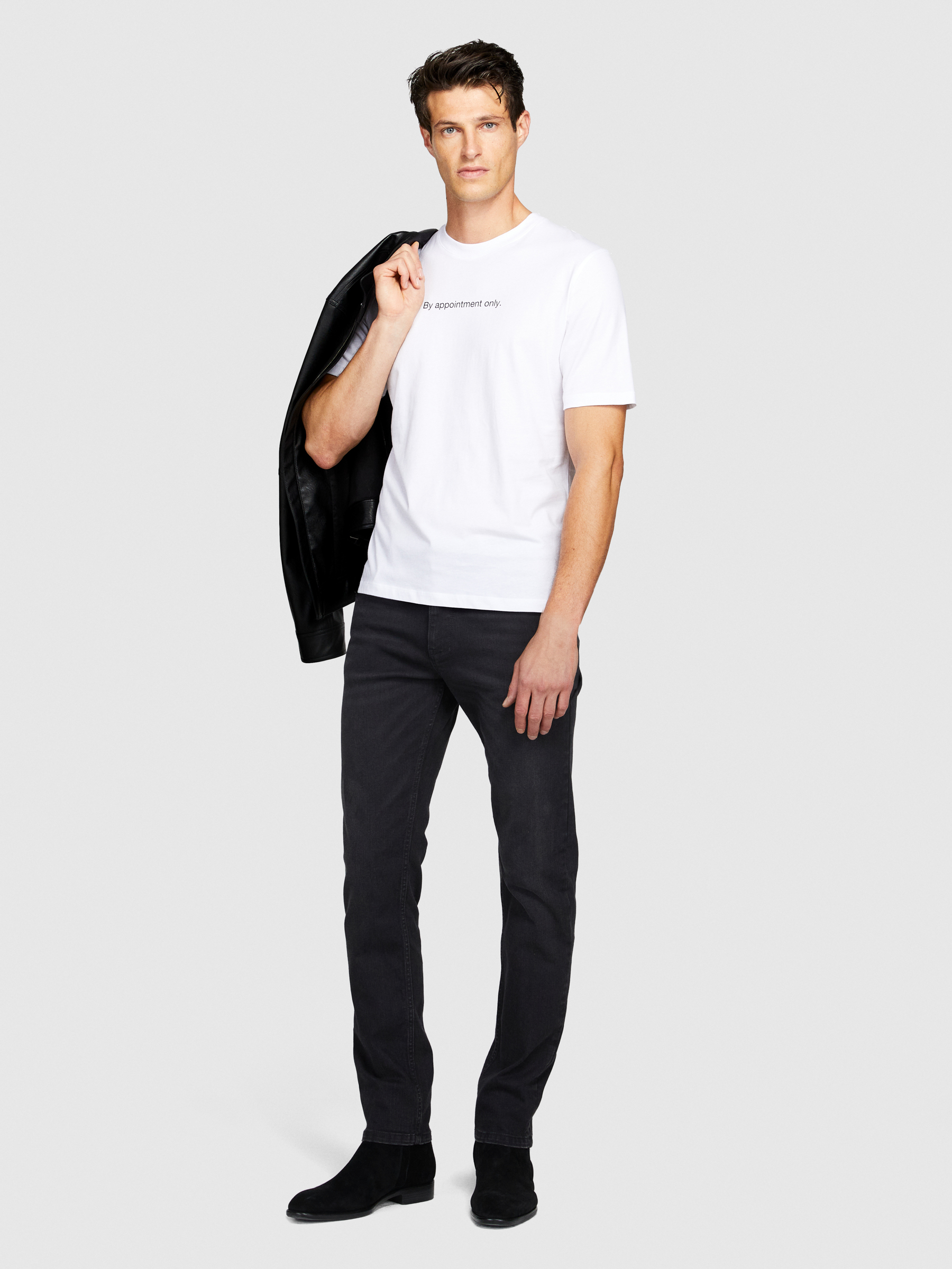 Sisley - T-shirt With Print, Man, White, Size: L