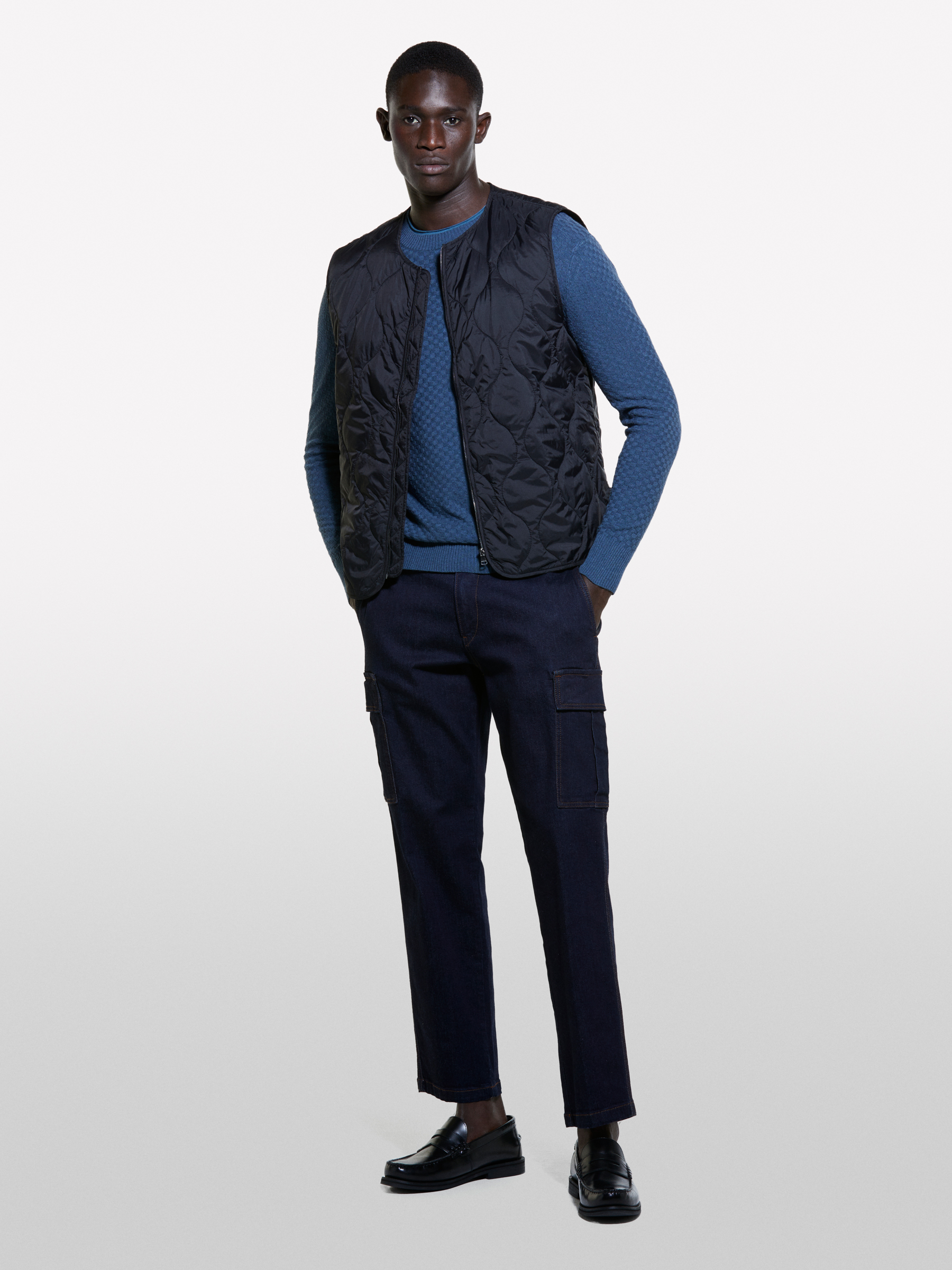 Sisley - Pull Bleu Foncé À Col Rond, Homme, Bleu Foncé, Taille: XL